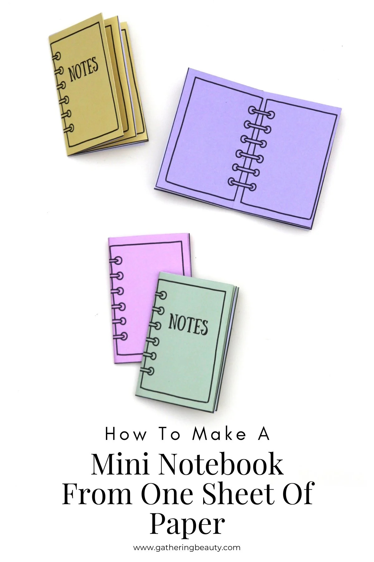 Diy Mini Notebooks Using One Sheet Of Paper - Free Template in Create Your Own Printable Book