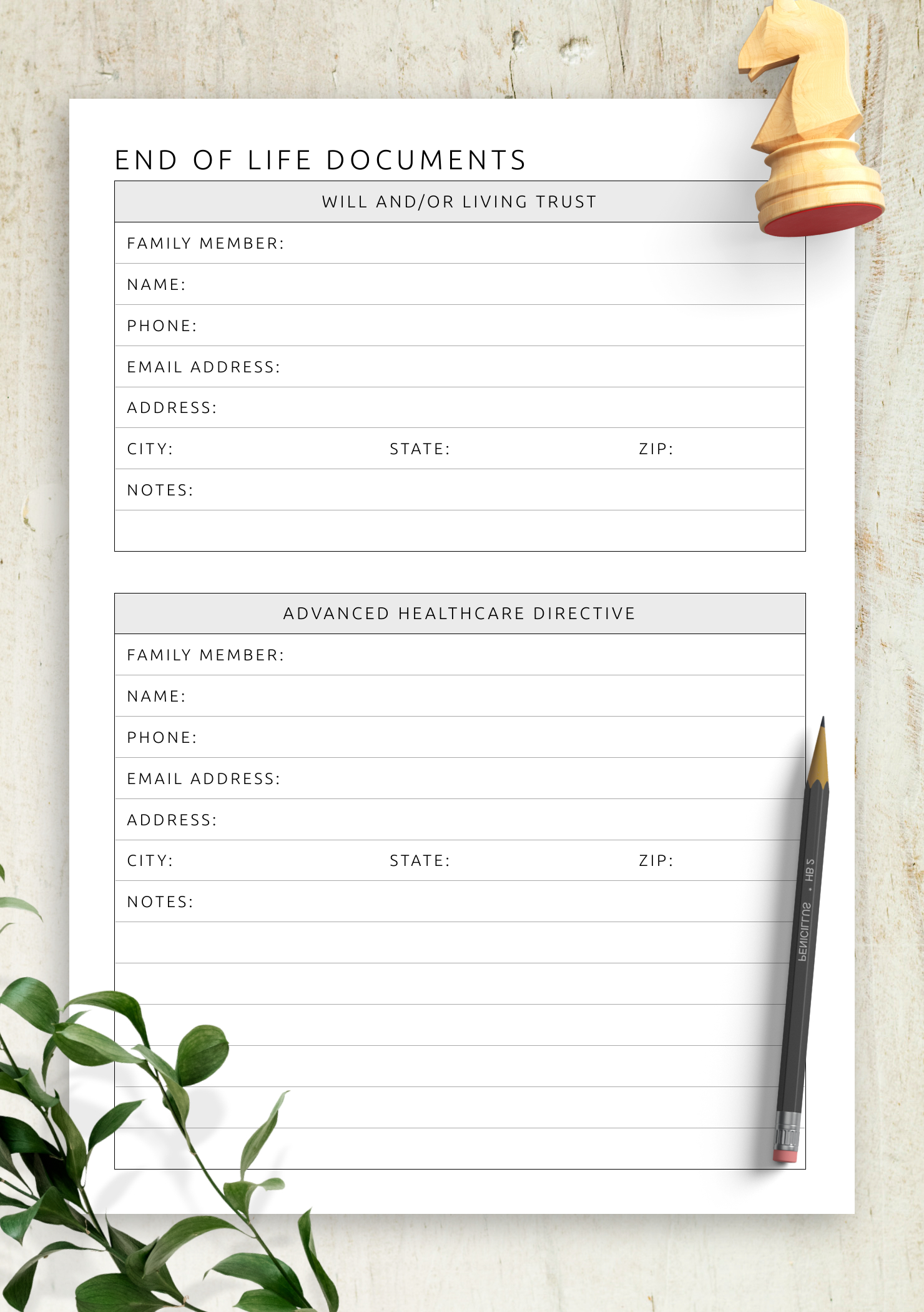 Download Printable End Of Life Documents Pdf inside Free Printable End Of Life Documents