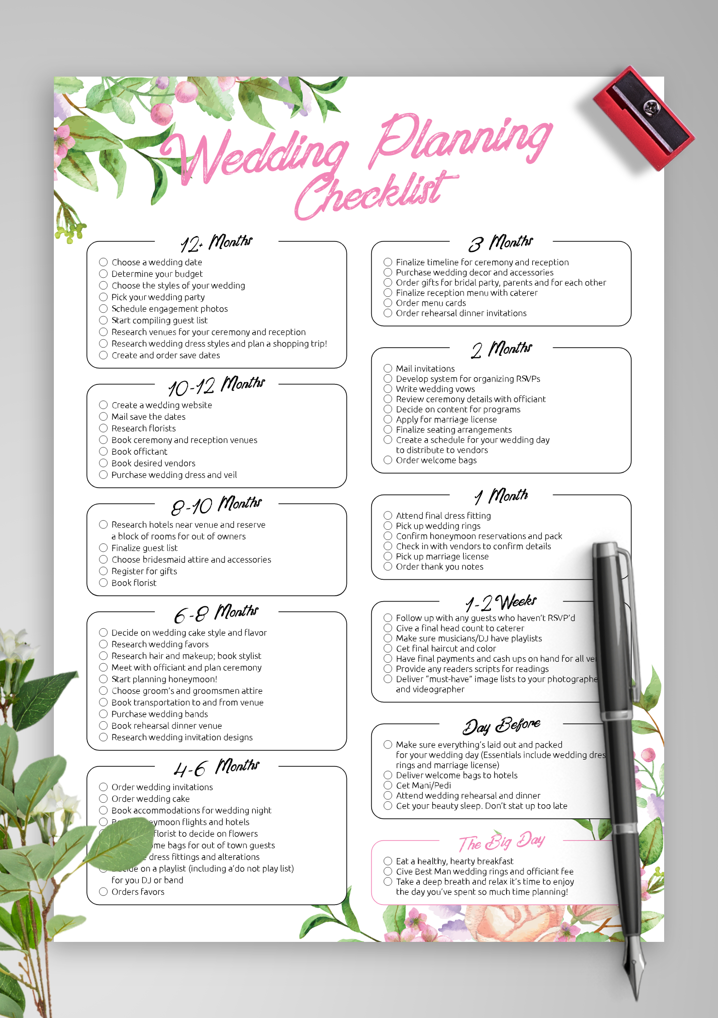 Download Printable Wedding Planning Checklist - Eco Style Pdf with regard to Free Printable Wedding Planning Checklist