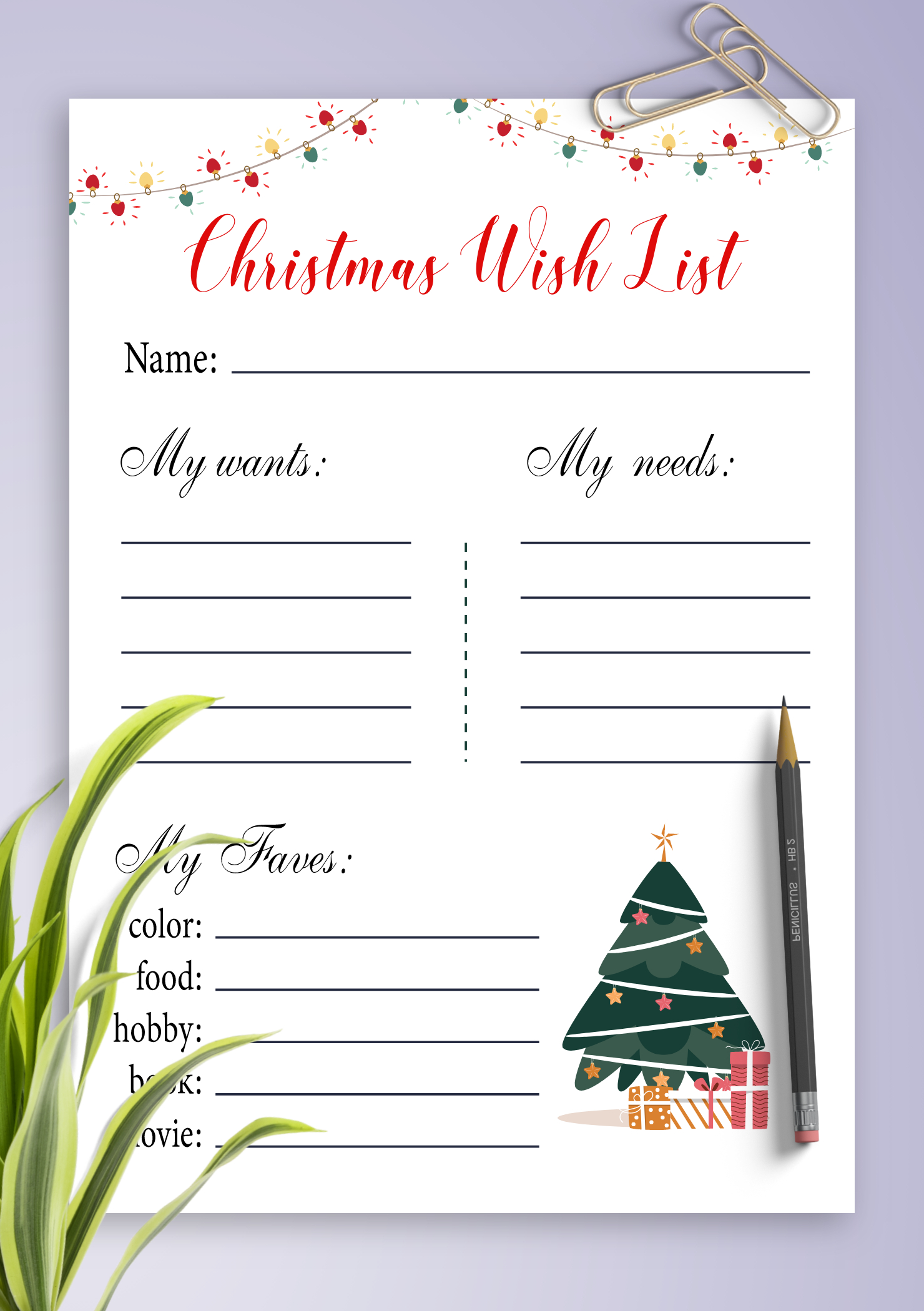 Download Printable White Christmas Wish List Template Pdf for Christmas Wish List Template Free Printable