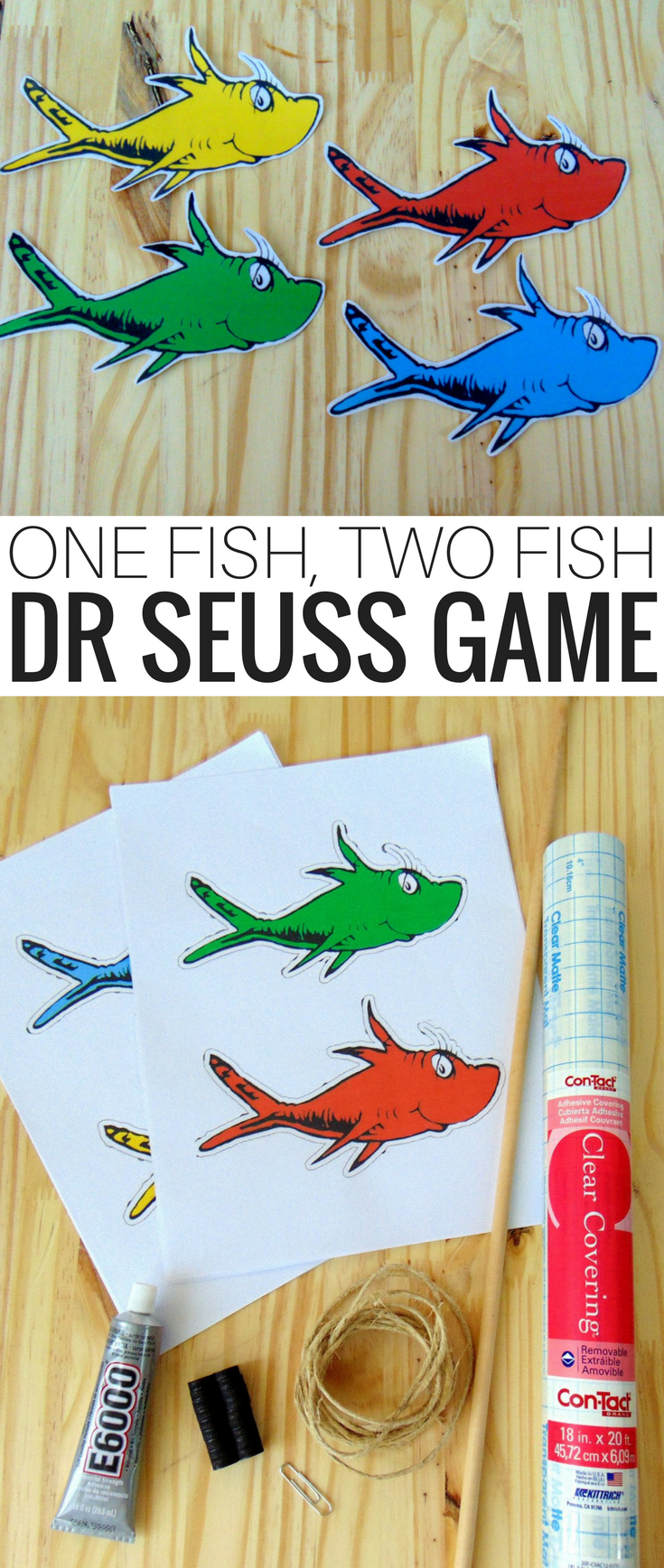 Dr. Seuss One Fish Two Fish Game With Printable Pieces - Jinxy Kids regarding One Fish Two Fish Printable Images