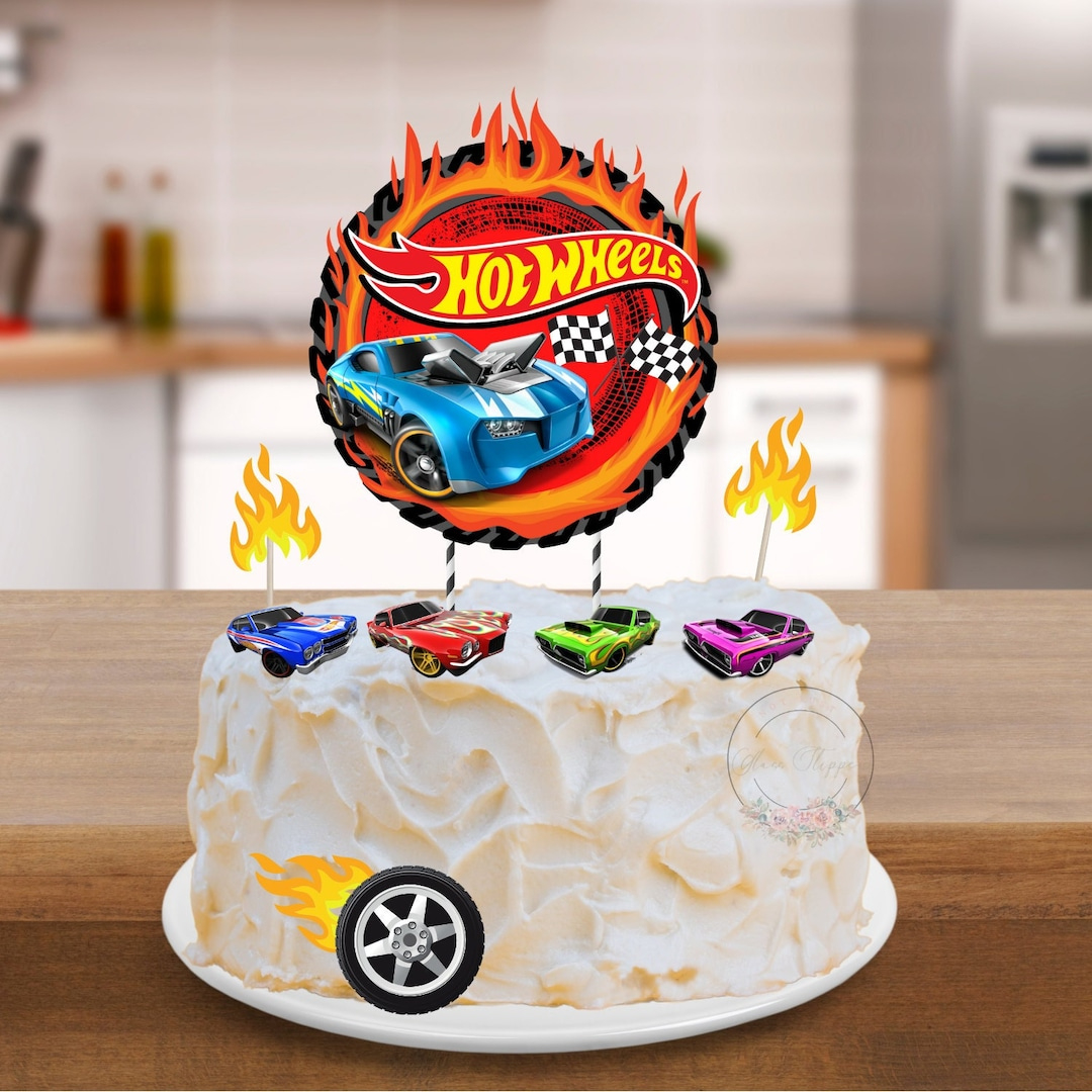 Druckbare Auto Inspiriert Kuchen & Cupcake Topper-Digital Download throughout Hot Wheels Cake Topper Printable