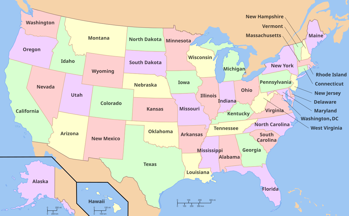 File:map Of Usa With State Names.svg - Wikimedia Commons regarding Printable Map of United States with State Names