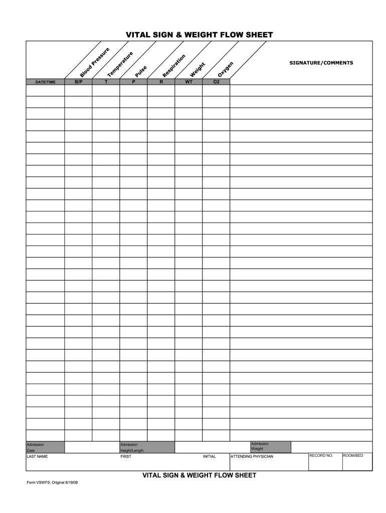 Form Vswfs - Fill Online, Printable, Fillable, Blank - Pdffiller intended for Template Free Printable Vital Signs Flow Sheet