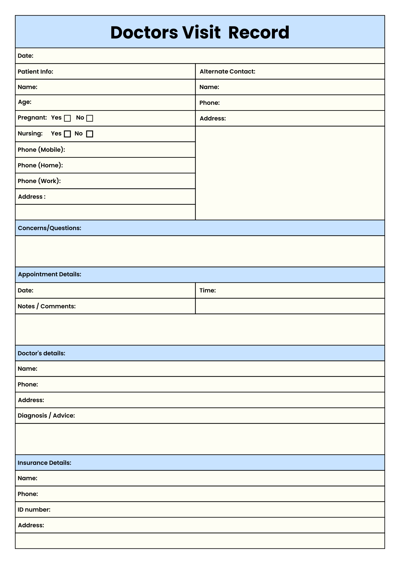 Forms Medical Doctors - 10 Free Pdf Printables | Printablee pertaining to Free Printable Doctor Office Forms