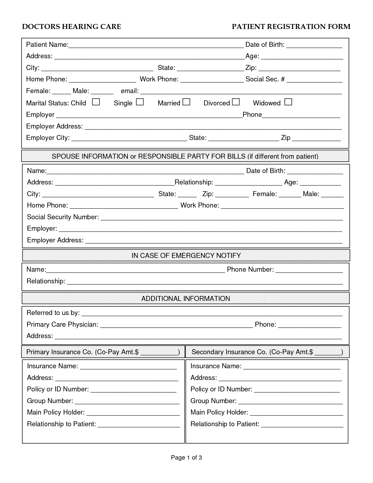 Forms Medical Doctors - 10 Free Pdf Printables | Printablee within Free Medical Office Forms Printable