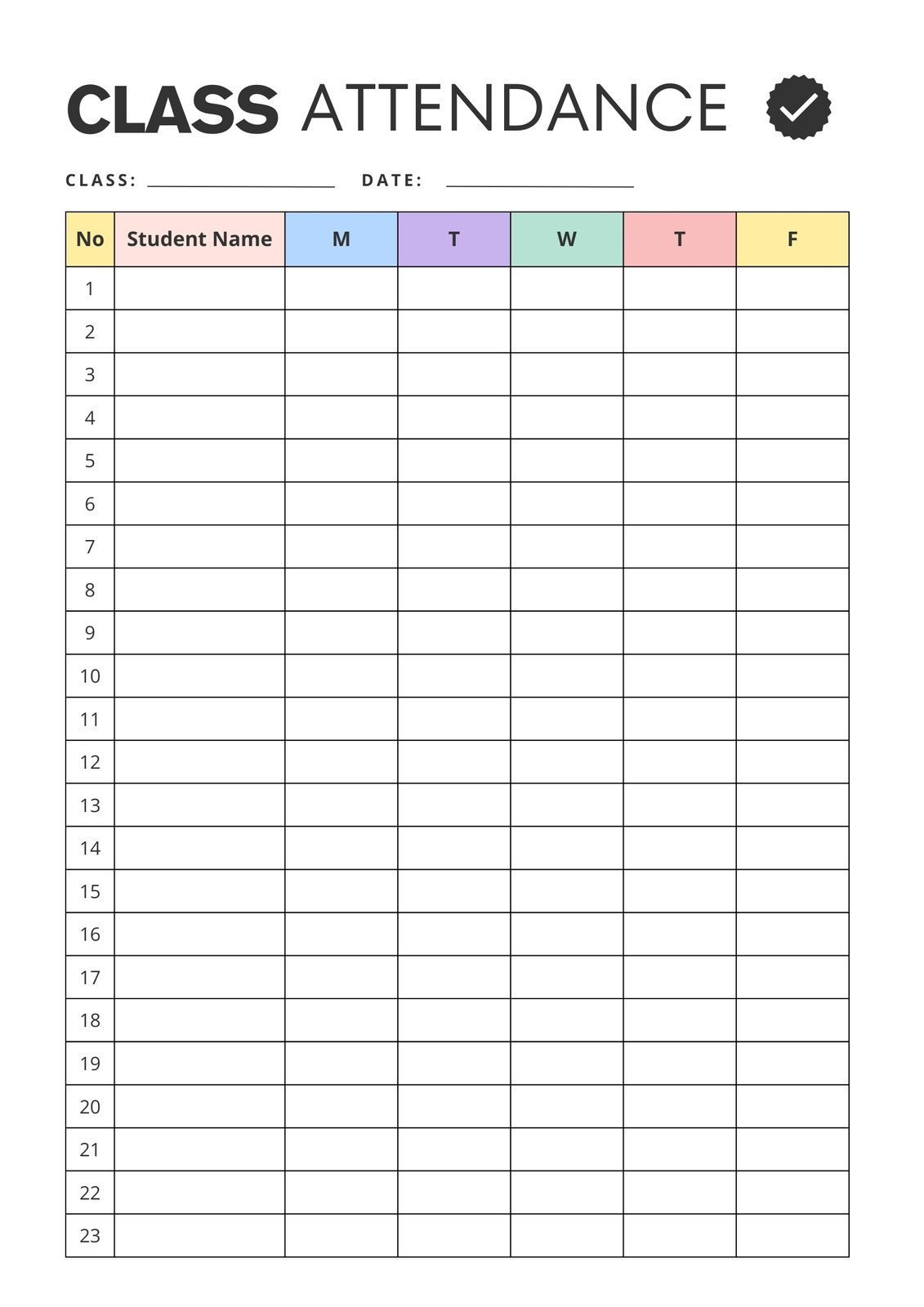 Free And Customizable Attendance Templates inside Free Printable Attendance Sheet