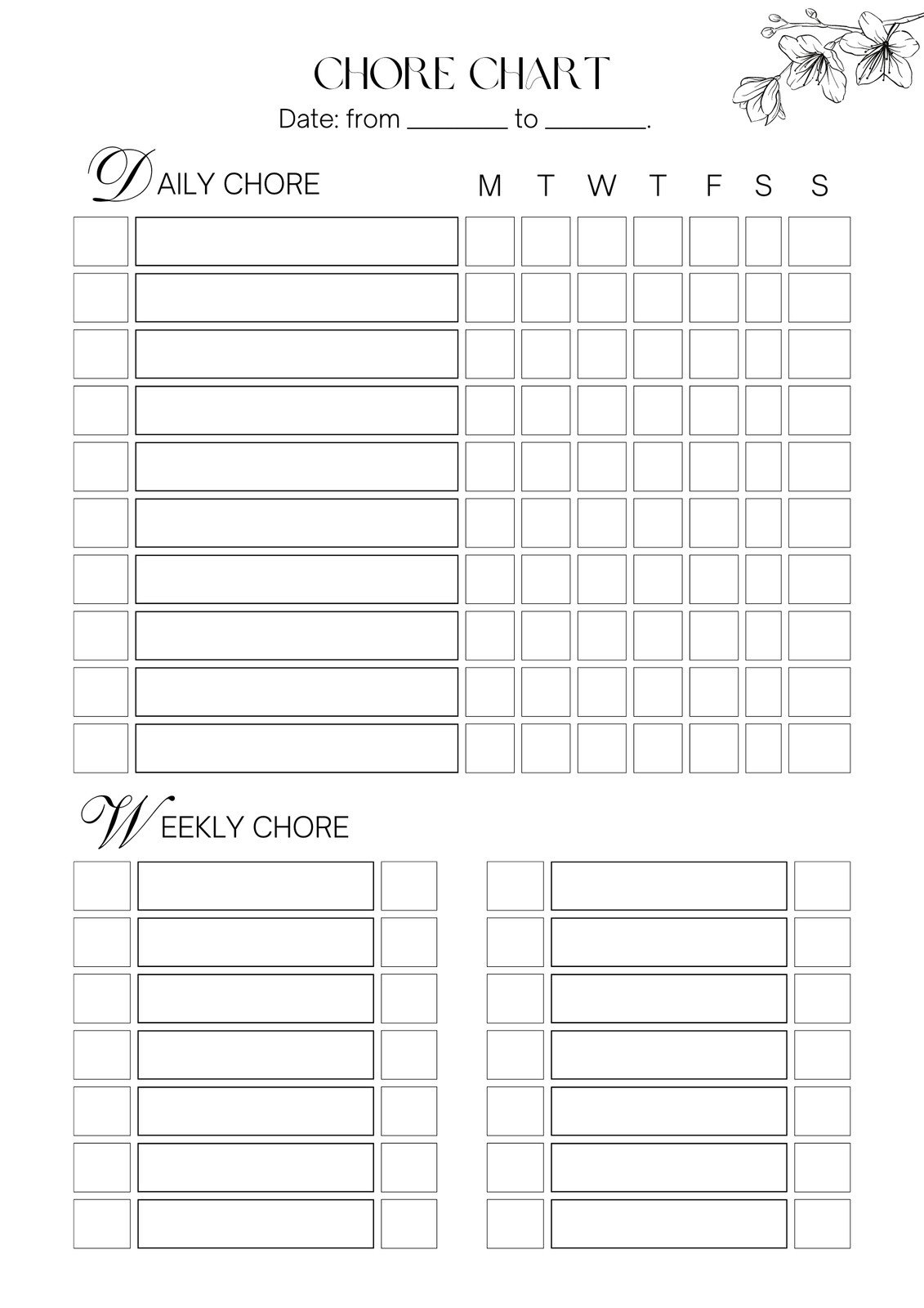 Free And Customizable Chore Templates with regard to Free Printable Chore Chart Template