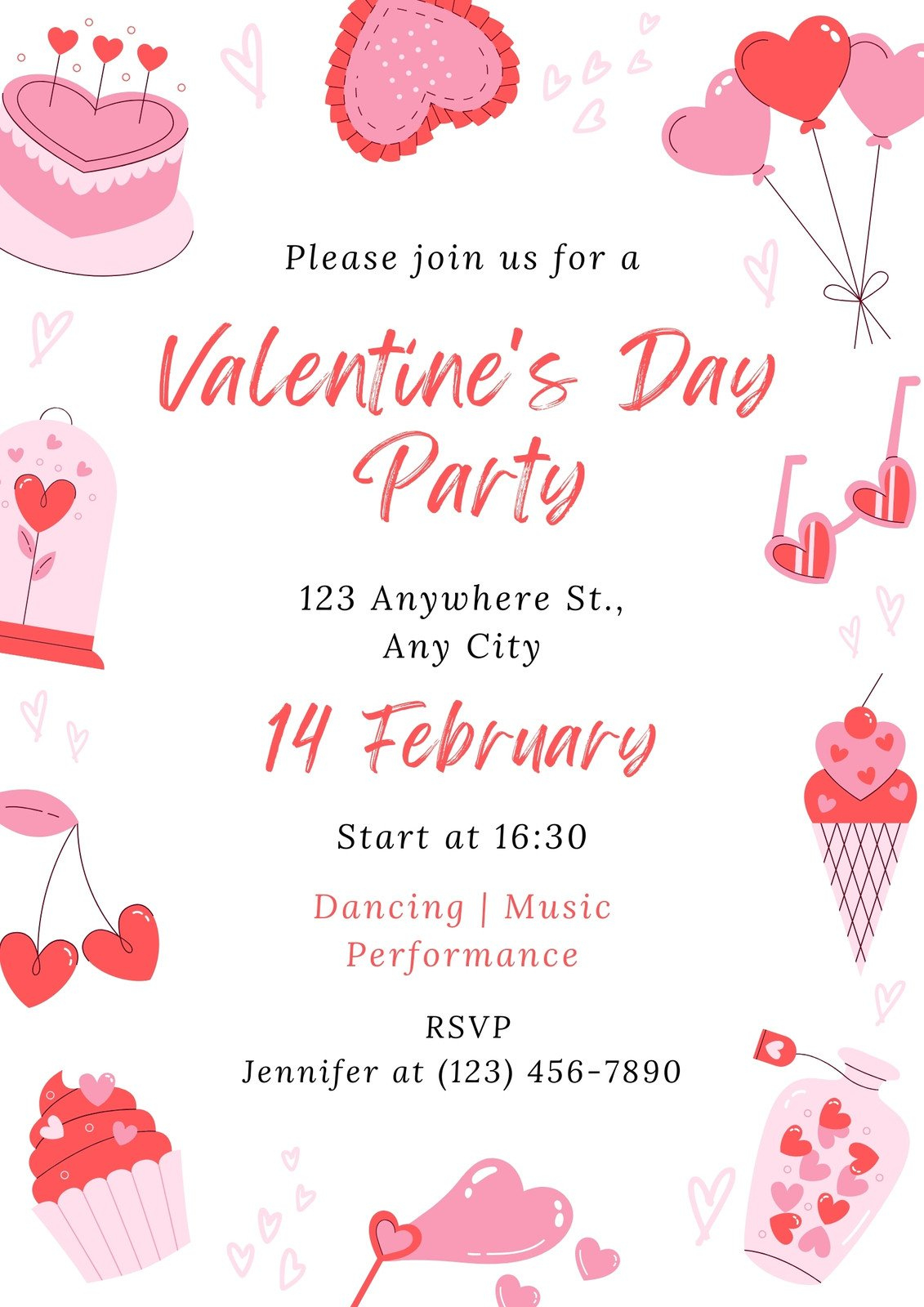 Free And Customizable Valentines Day Templates throughout Free Valentine'S Day Printables