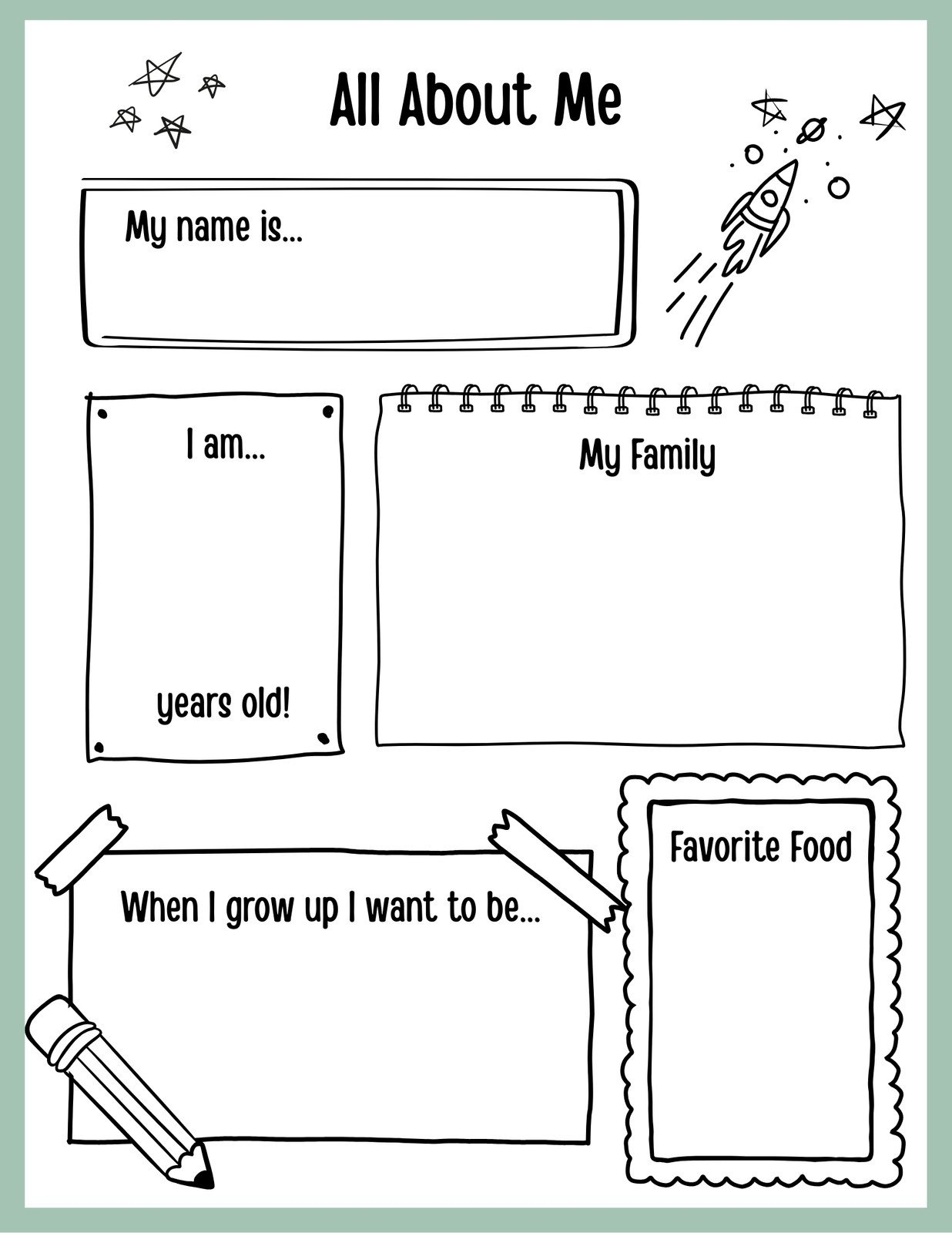 Free And Printable All About Me Worksheet Templates | Canva intended for All About Me Banner Free Printable