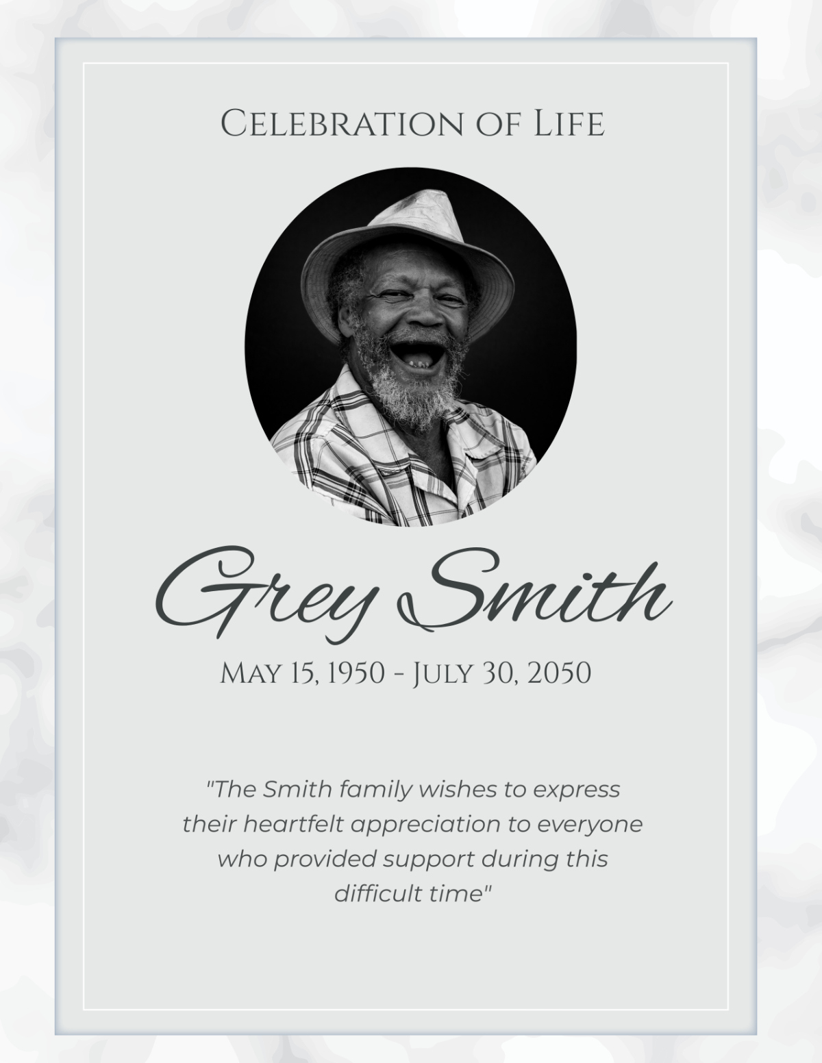 Free Celebration Of Life Programs Template To Edit Online with Free Printable Celebration of Life Program Template