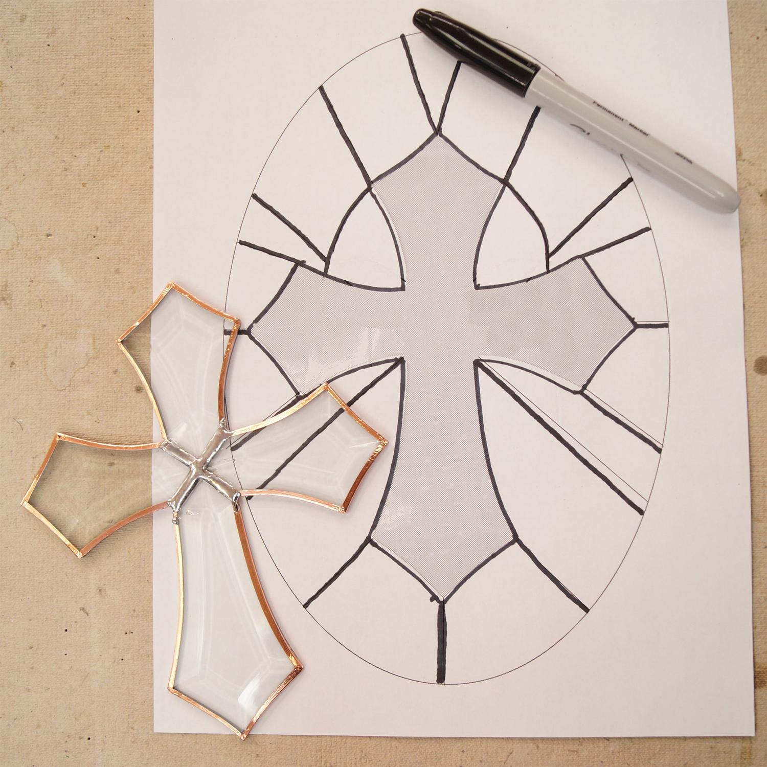 Free Cross Bevel Panel Pattern | Window Delphi Glass inside Printable Stained Glass Cross Template