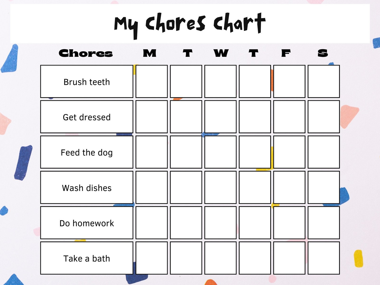 Free Customizable Chore Chart Templates To Print | Canva within Free Printable Chore Chart Template