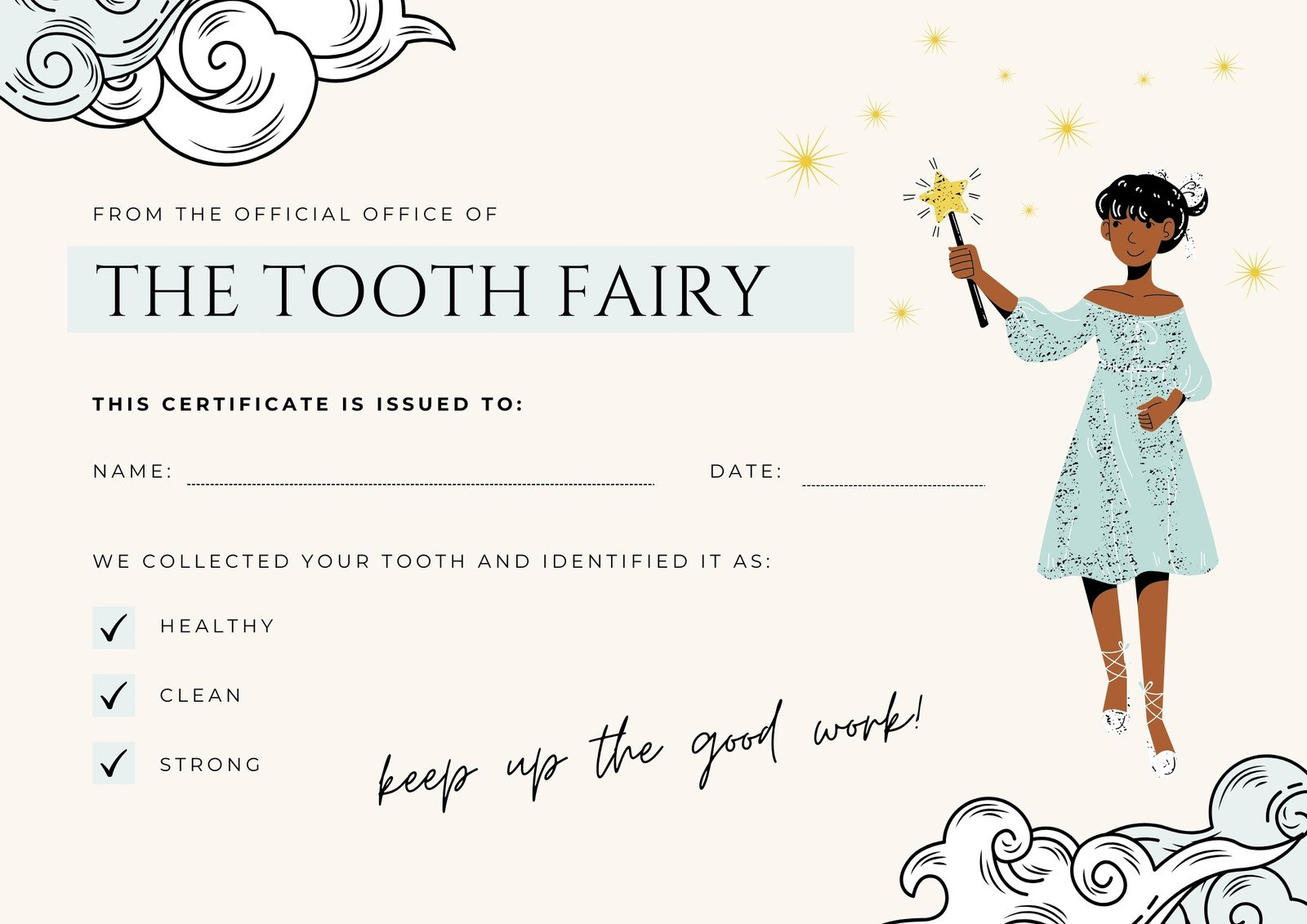 Free Customizable Tooth Fairy Certificate Templates | Canva throughout Tooth Fairy Certificate Free Printable