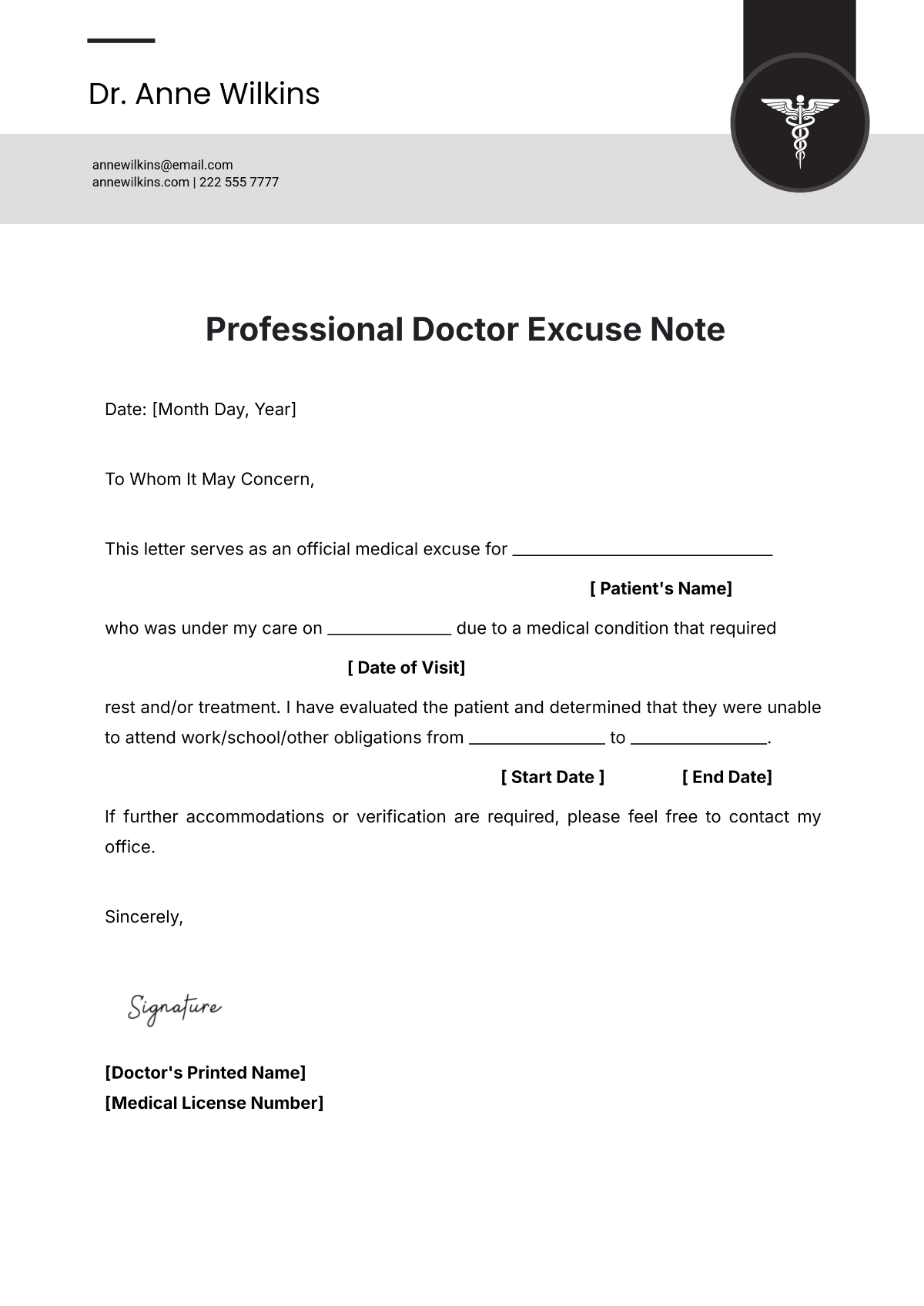 Free Doctor Note Templates To Edit Online pertaining to Printable Real Doctors Note For Work