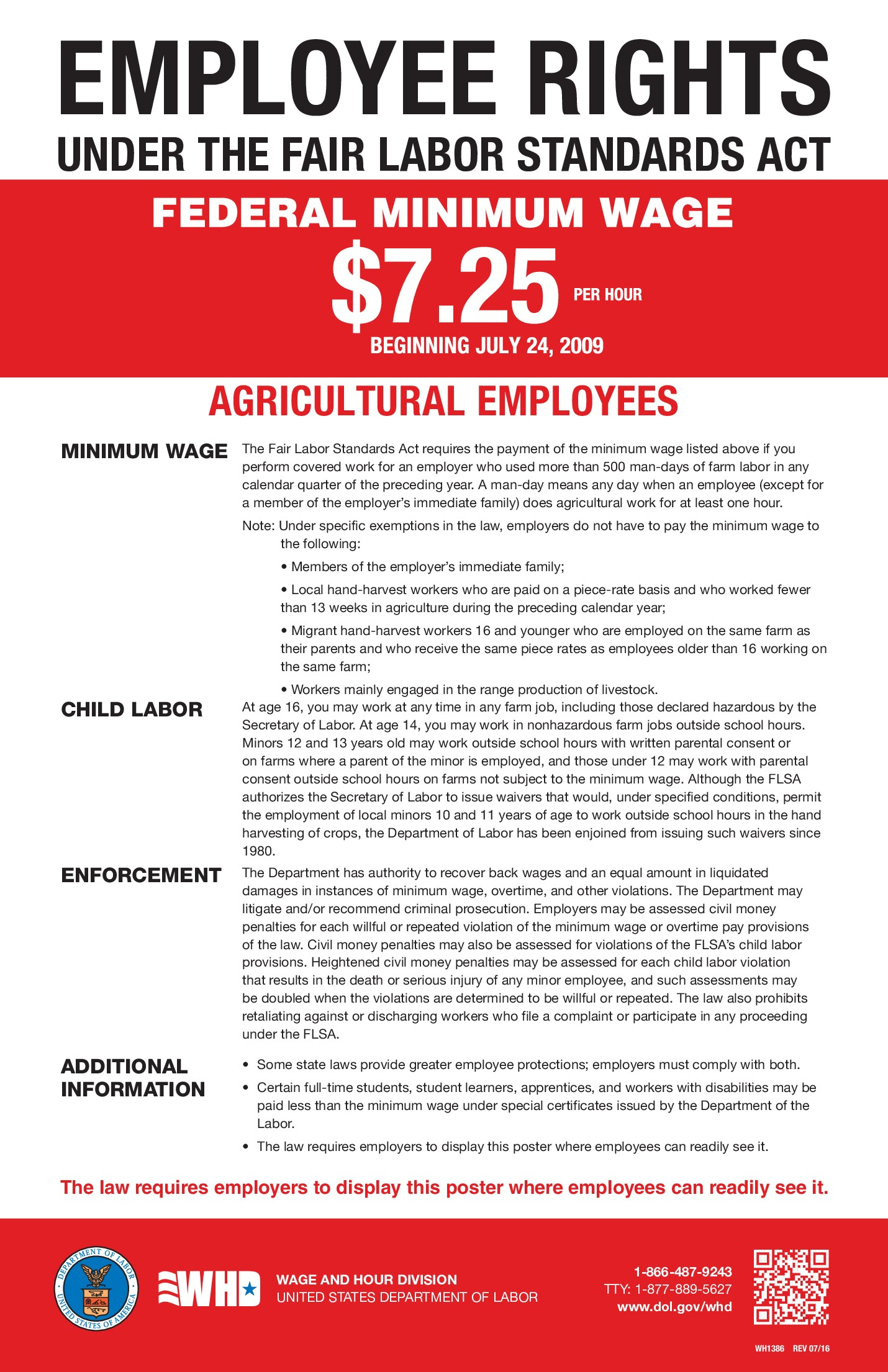 Free Federal Agricultural Employees Labor Law Poster 2026 in Printable Federal Labor Law Posters