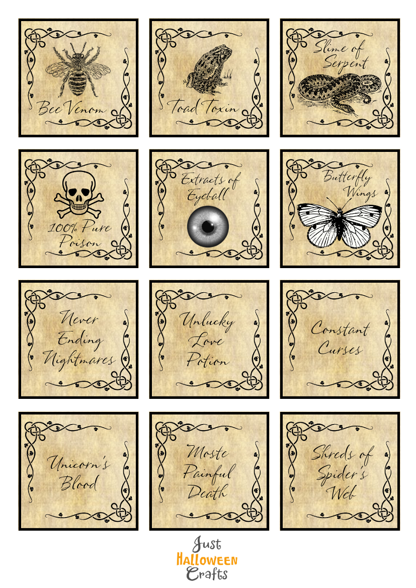 Free Halloween Potion Bottle Labels To Print within Free Printable Potion Bottle Labels
