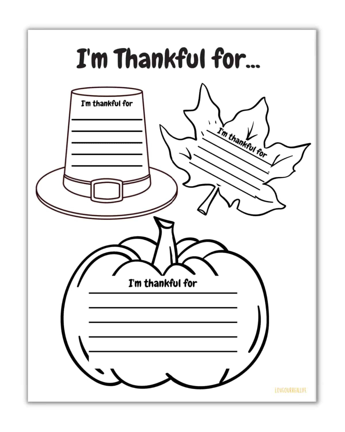 Free I'M Thankful For Printable And Worksheets For Kids ⋆ Love with regard to Printable I Am Thankful For