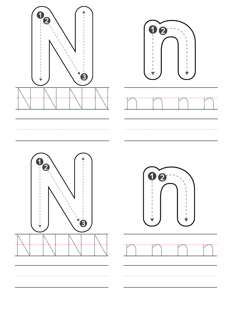 Free Kindergarten Letter N Worksheets Printable Pdf for Letter N Free Printable Worksheets