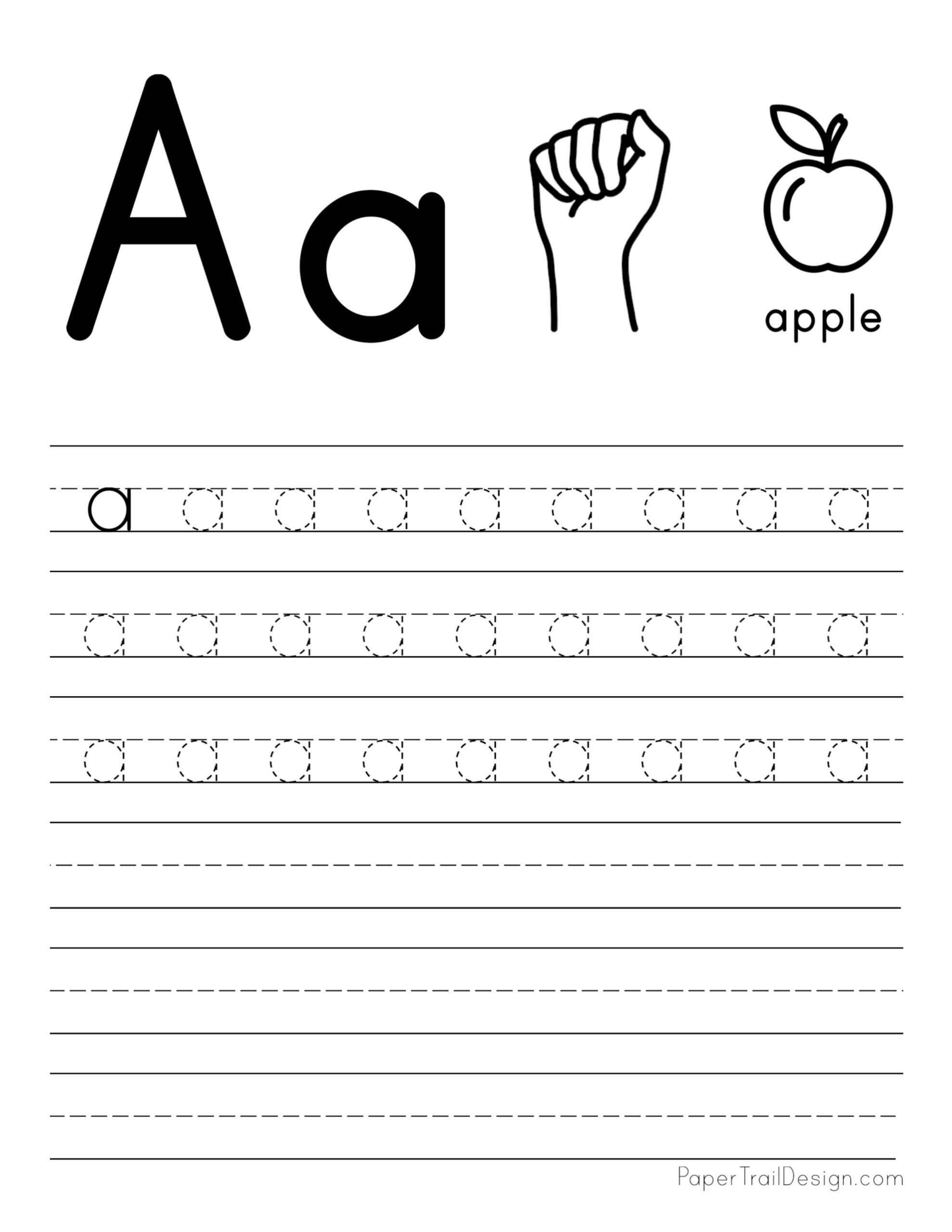 Free Letter Tracing Worksheets - Paper Trail Design - Worksheets pertaining to Printable Letter a Tracing Worksheets