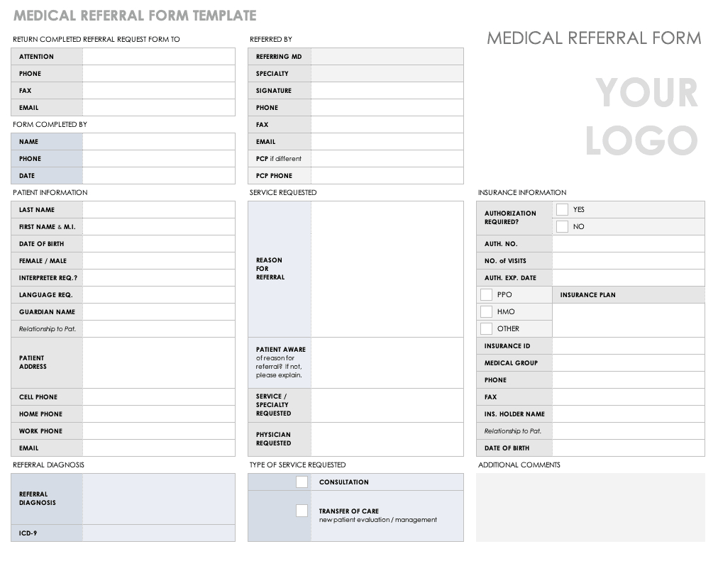 Free Medical Form Templates | Smartsheet throughout Free Medical Office Forms Printable