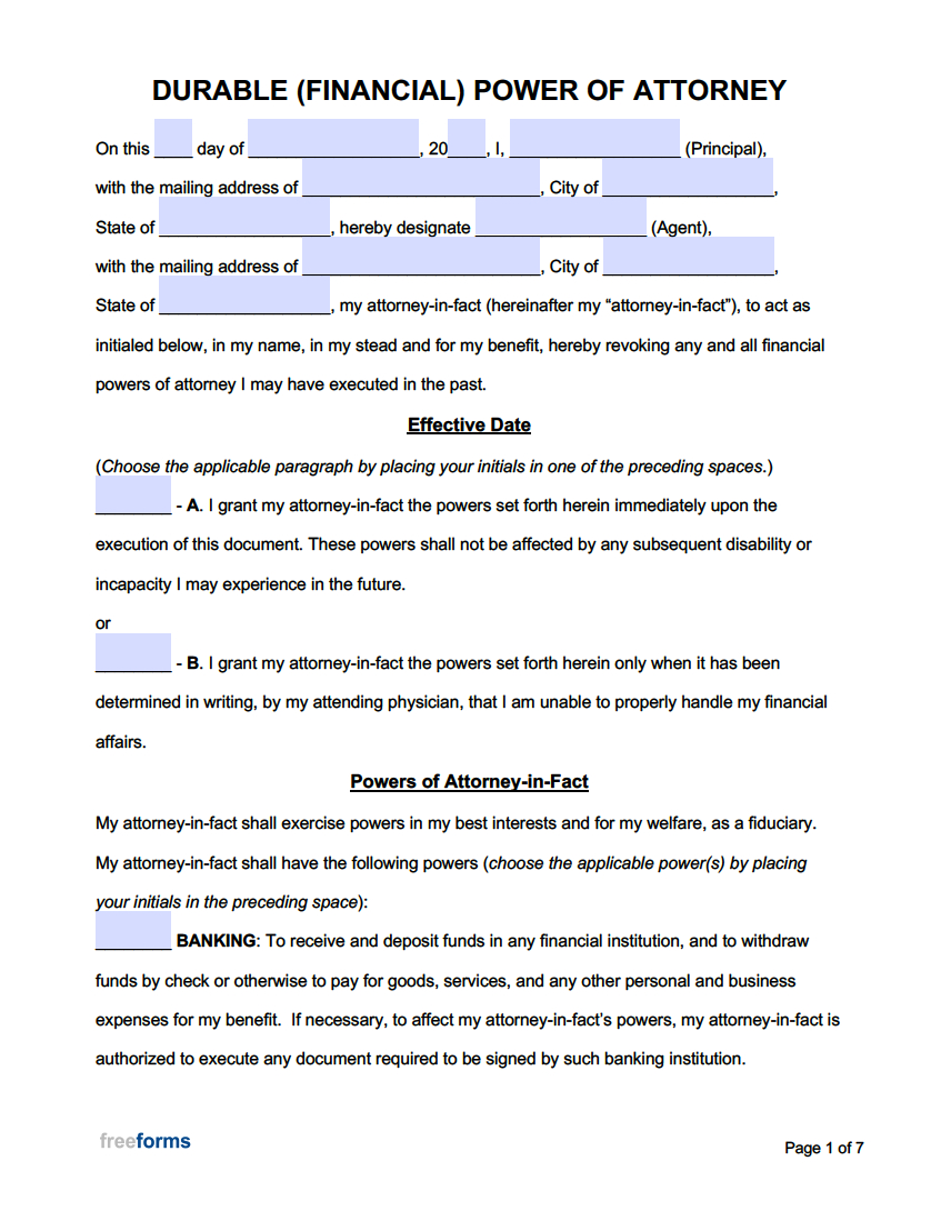 Free Power Of Attorney Forms | Pdf | Word regarding Power Of Attorney Free Printable Forms