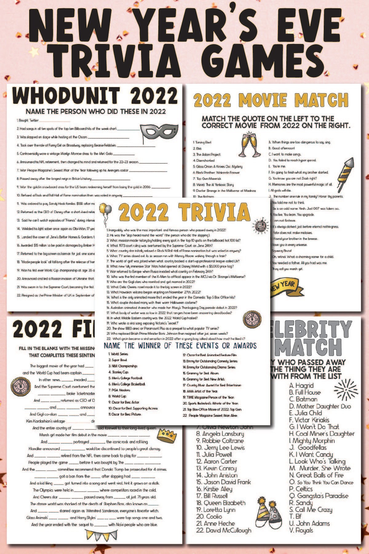 Free Printable 2024 New Year'S Trivia Games - Play Party Plan throughout Free Printable New Years Eve Games