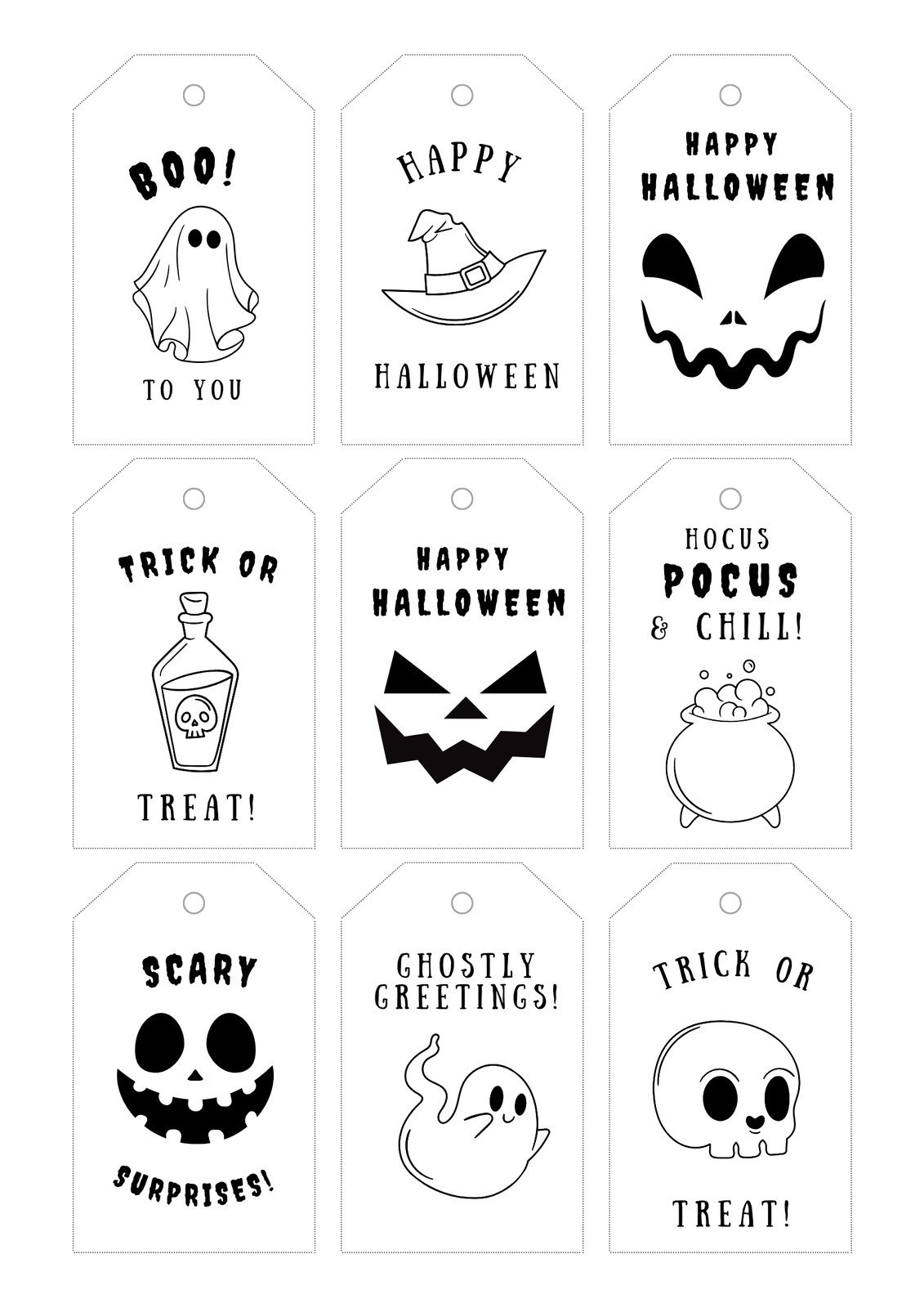 Free Printable And Customizable Halloween Tag Templates | Canva within Free Printable Halloween Tags For Goodie Bags