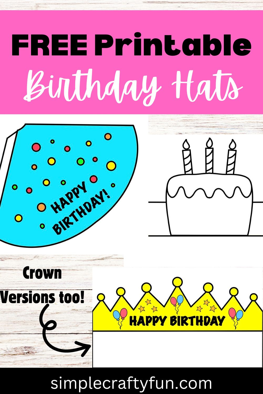 Free Printable Birthday Hat Template For Kids - in Birthday Crown Printable Free