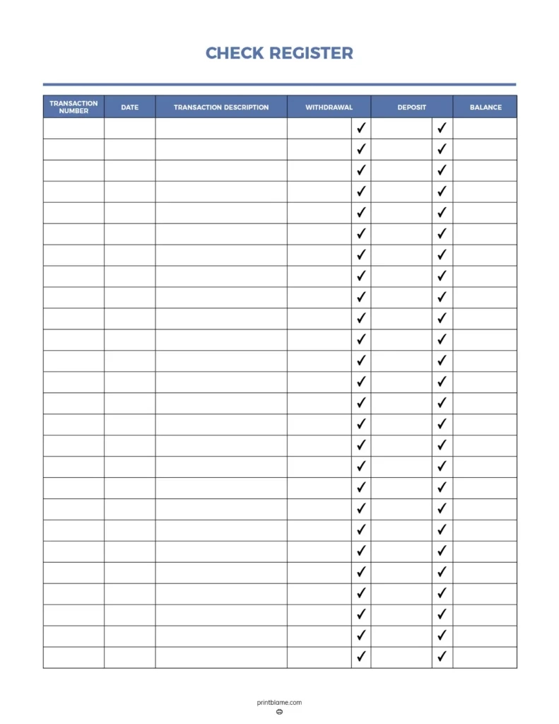 Free Printable Check Registers - 28 Checkbook Ledger Pdfs with Check Register Template Free Printable