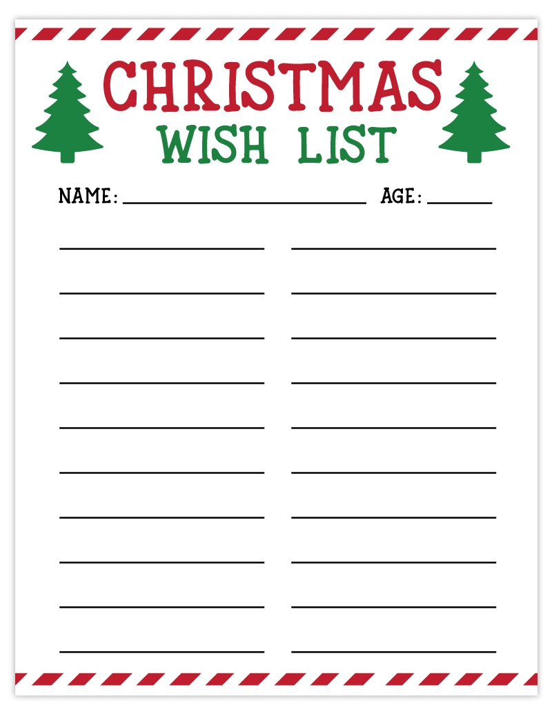 Free Printable Christmas List | Wish List For Kids - Pjs And Paint within Printable Christmas Wish List Free