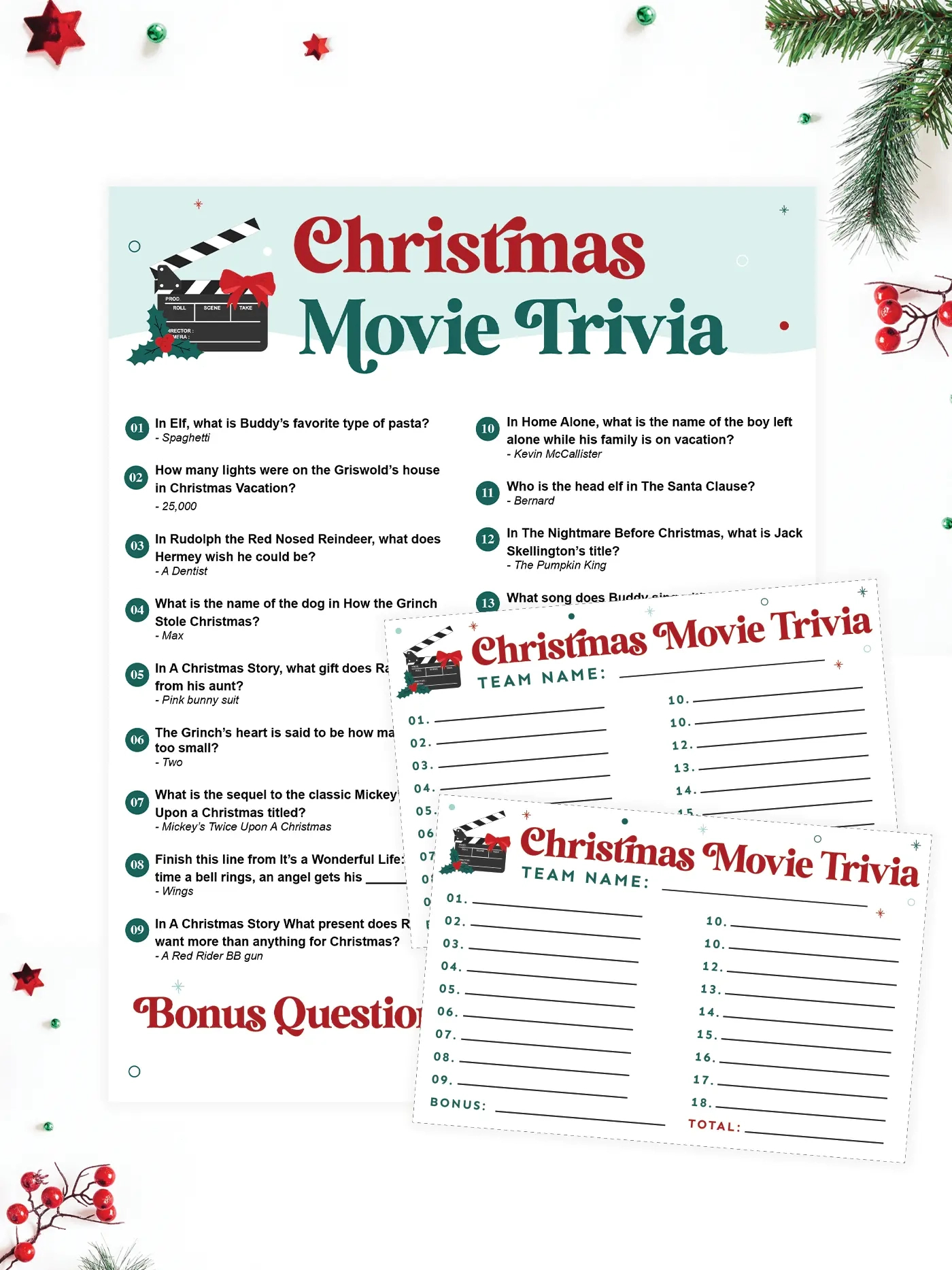 Free Printable Christmas Movie Trivia - Questions And Answers pertaining to Movie Trivia Questions And Answers Printable