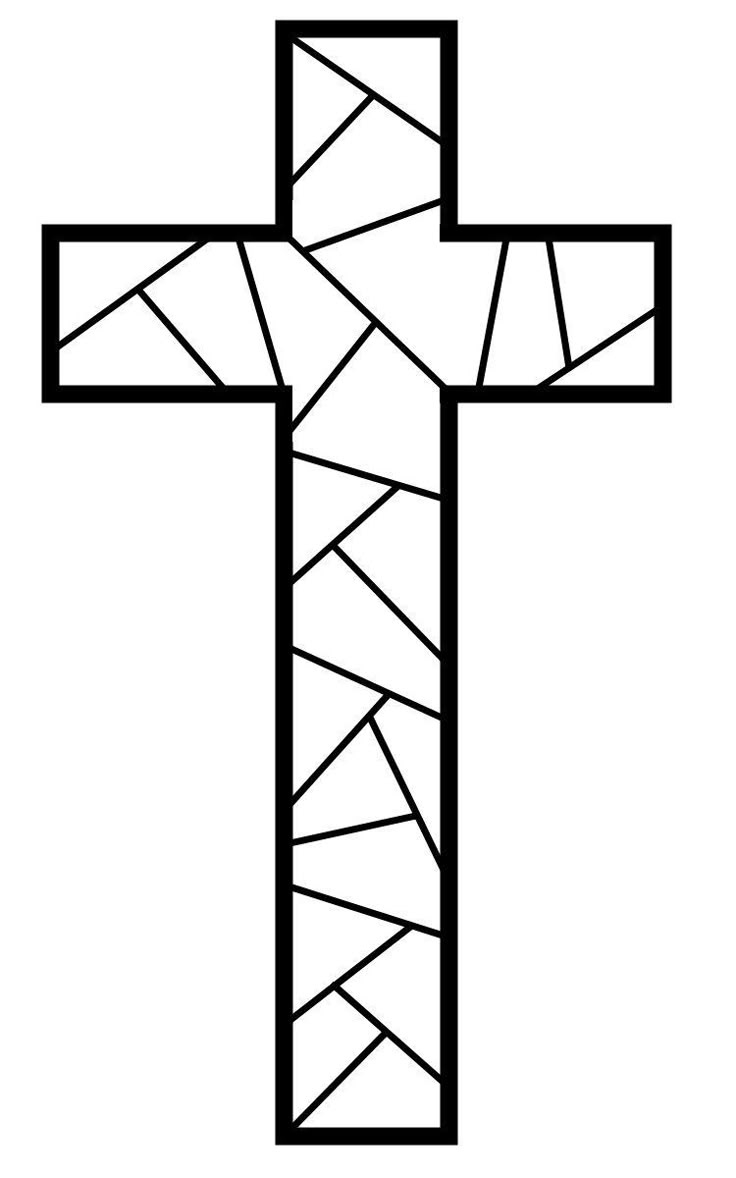 Free Printable Cross Coloring Pages regarding Printable Stained Glass Cross Template