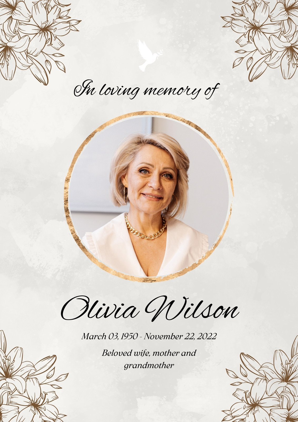 Free Printable, Customizable Funeral Program Templates | Canva throughout Free Printable Celebration of Life Program Template