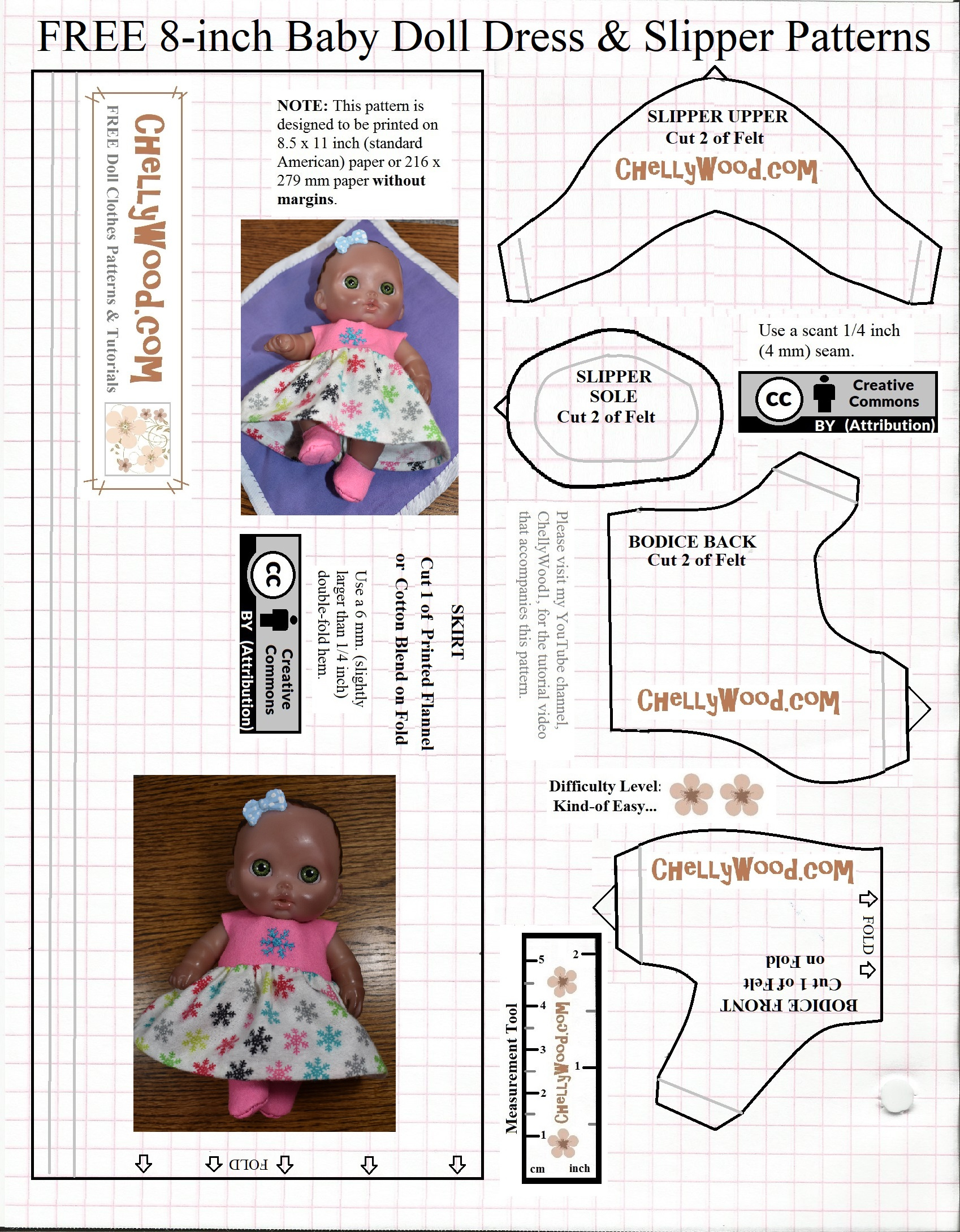 Free Printable #Doll Clothes Pattern: #Felt Booties For 8″ #Baby with Beginner Free Printable Doll Clothes Patterns