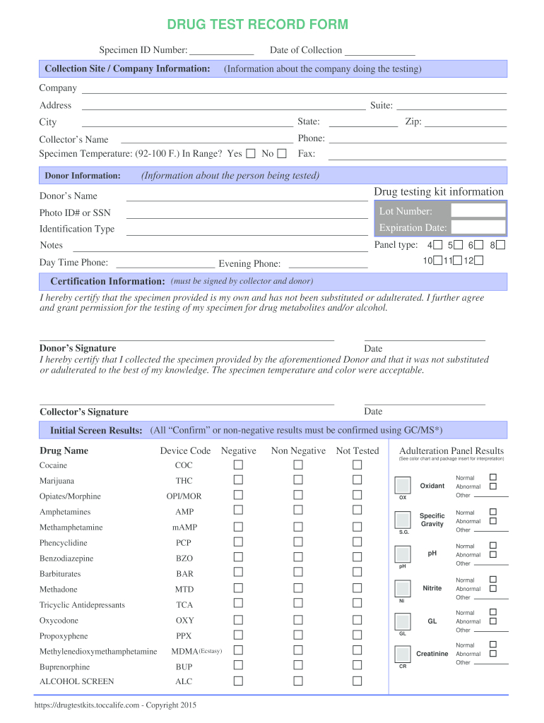 Free Printable Drug Testing Forms: Fill Out & Sign Online | Dochub regarding Negative Printable Drug Test Results Form