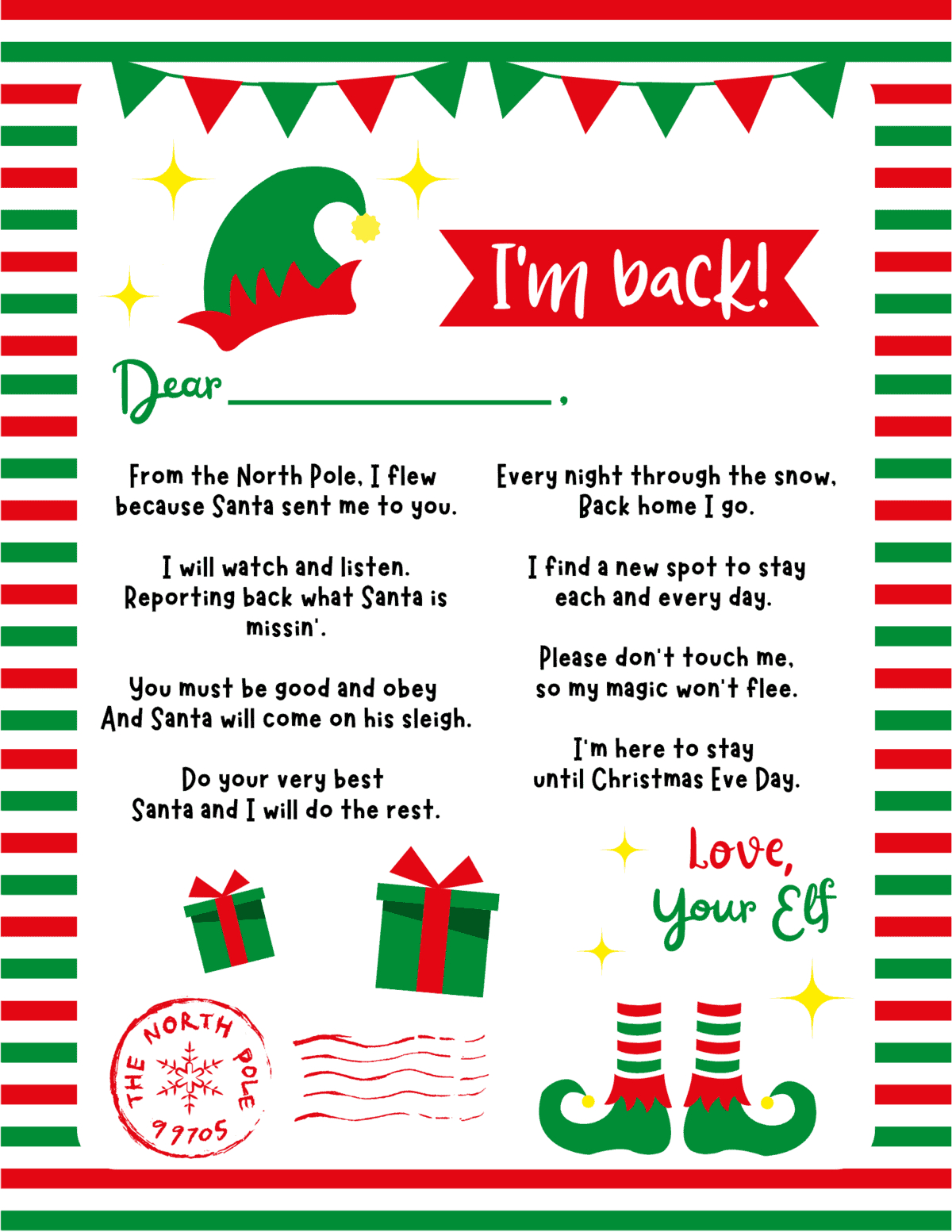 Free Printable Elf On The Shelf Arrival Letter - Prudent Penny Pincher for Printable Arrival Letter From Elf on the Shelf
