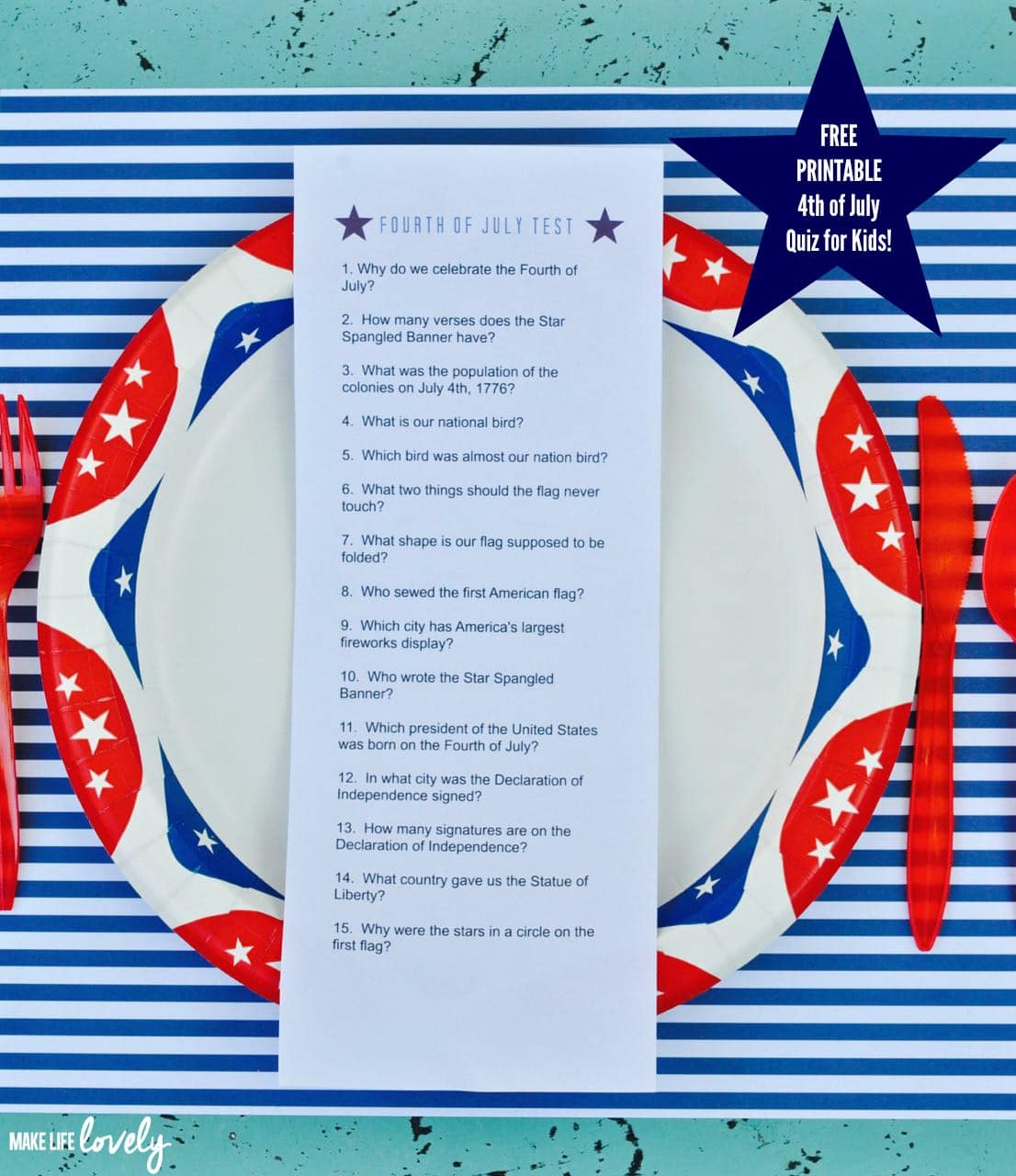 Free Printable Fourth Of July Trivia {Kids & Adults!} with Printable Fourth of July Trivia