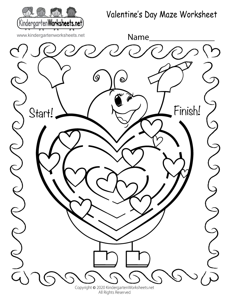 Free Printable Fun Valentines Day Maze Worksheet - Worksheets Library with regard to Free Valentine's Day Printables