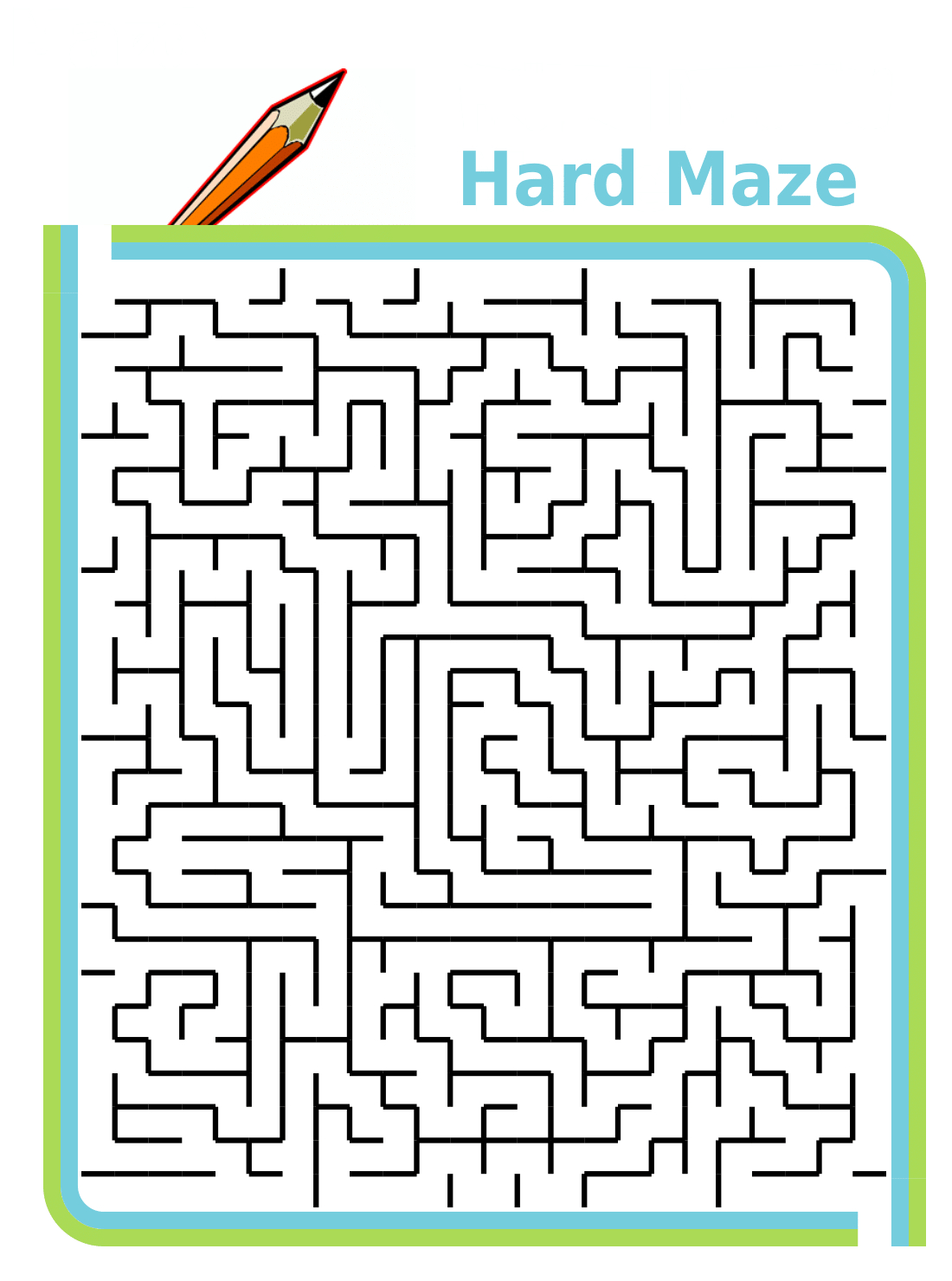 Free Printable: Hard Maze intended for Free Printable Mazes For Adults