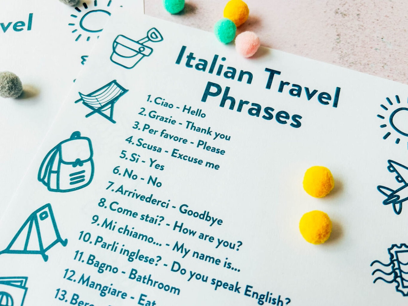 Free Printable Italian Travel Phrases For Kids - Mini Travellers inside Italian Phrases For Travel Printable