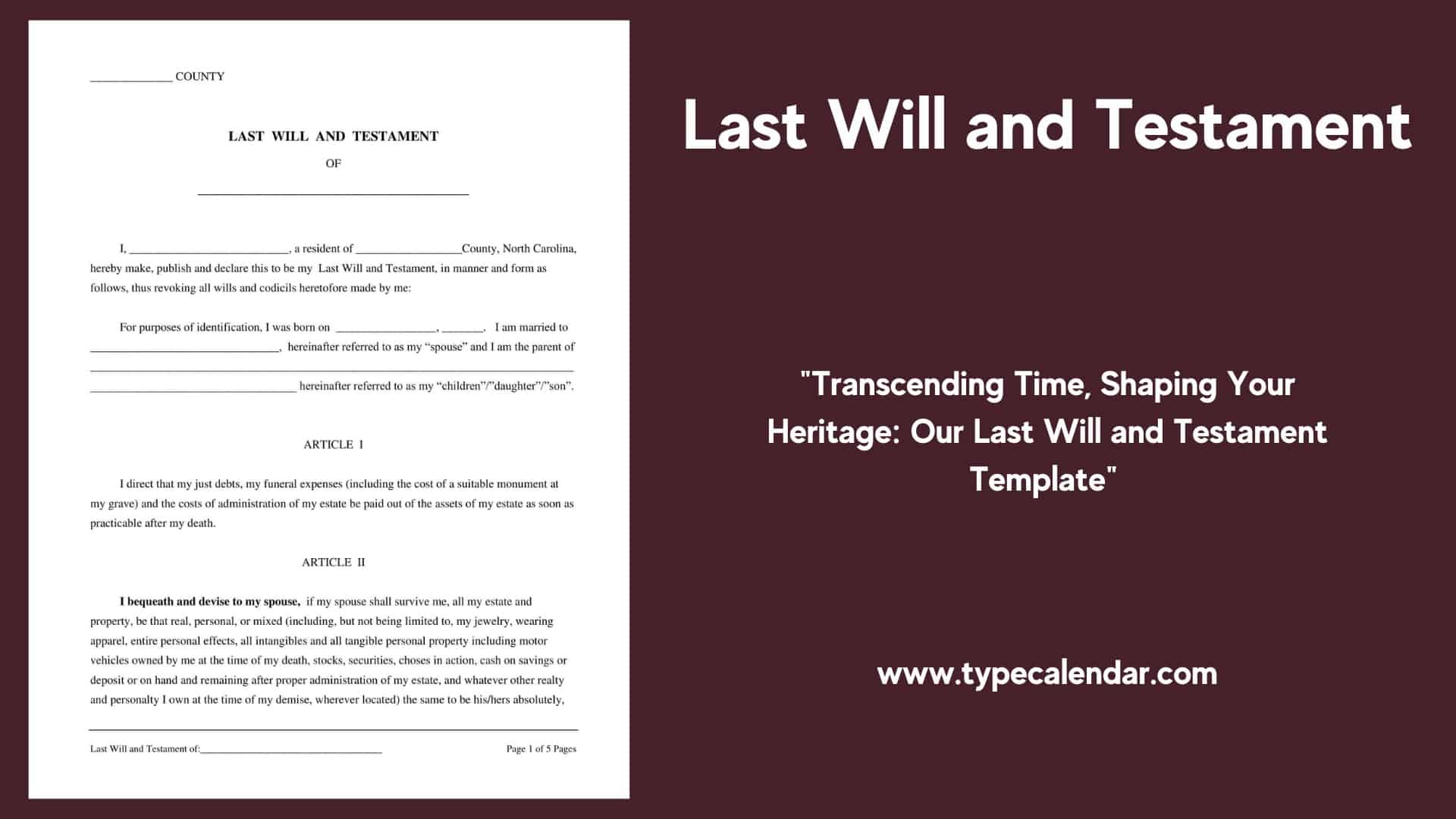 Free Printable Last Will And Testament Templates [Pdf, Word] with Printable Basic Simple Last Will and Testament