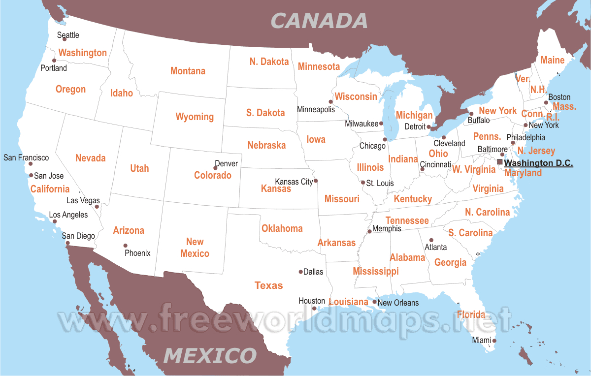 Free Printable Maps Of The United States in Map Of Usa Free Printable