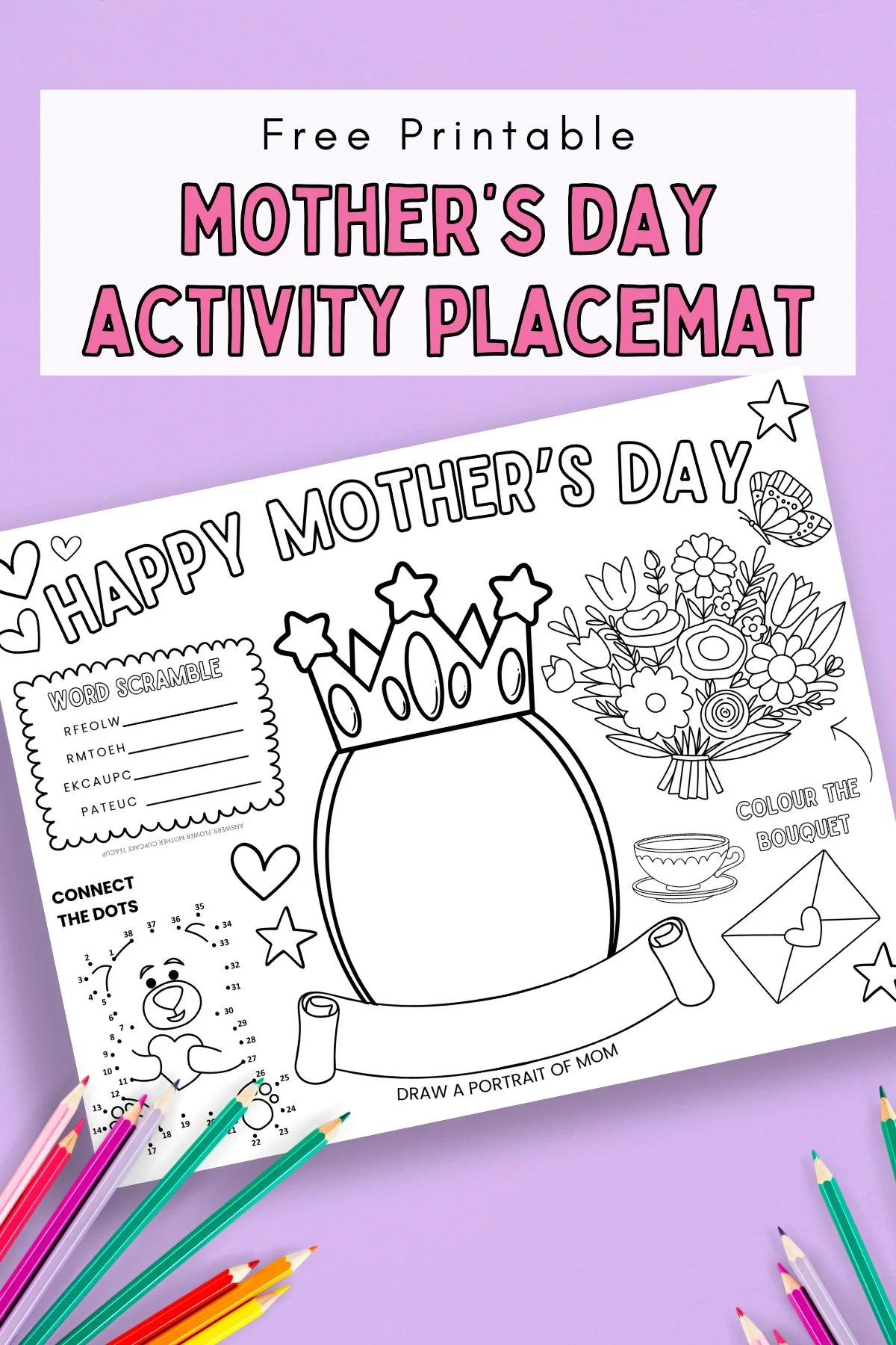 Free Printable Mother'S Day Activity Placemat — Gathering Beauty intended for Mother's Day Free Printables