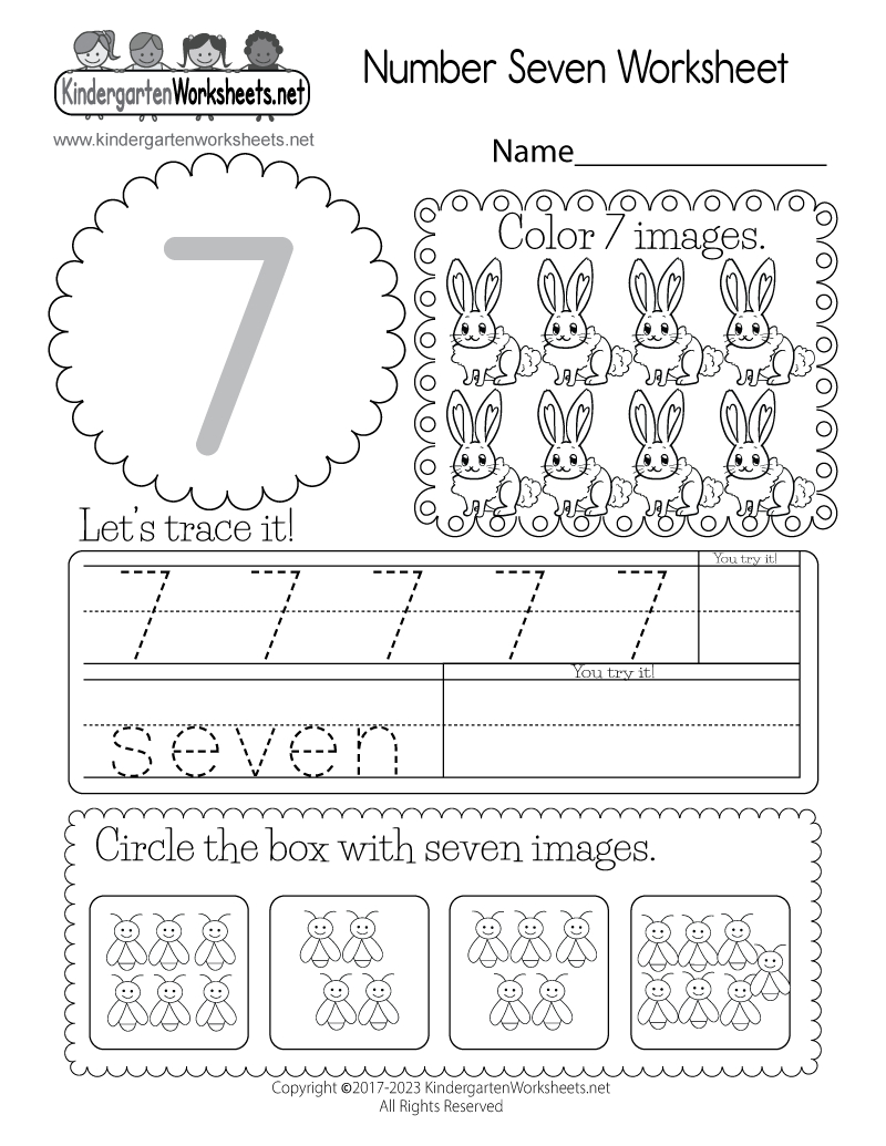 Free Printable Number Seven Worksheet intended for Free Printable Number 7 Worksheets For Preschool