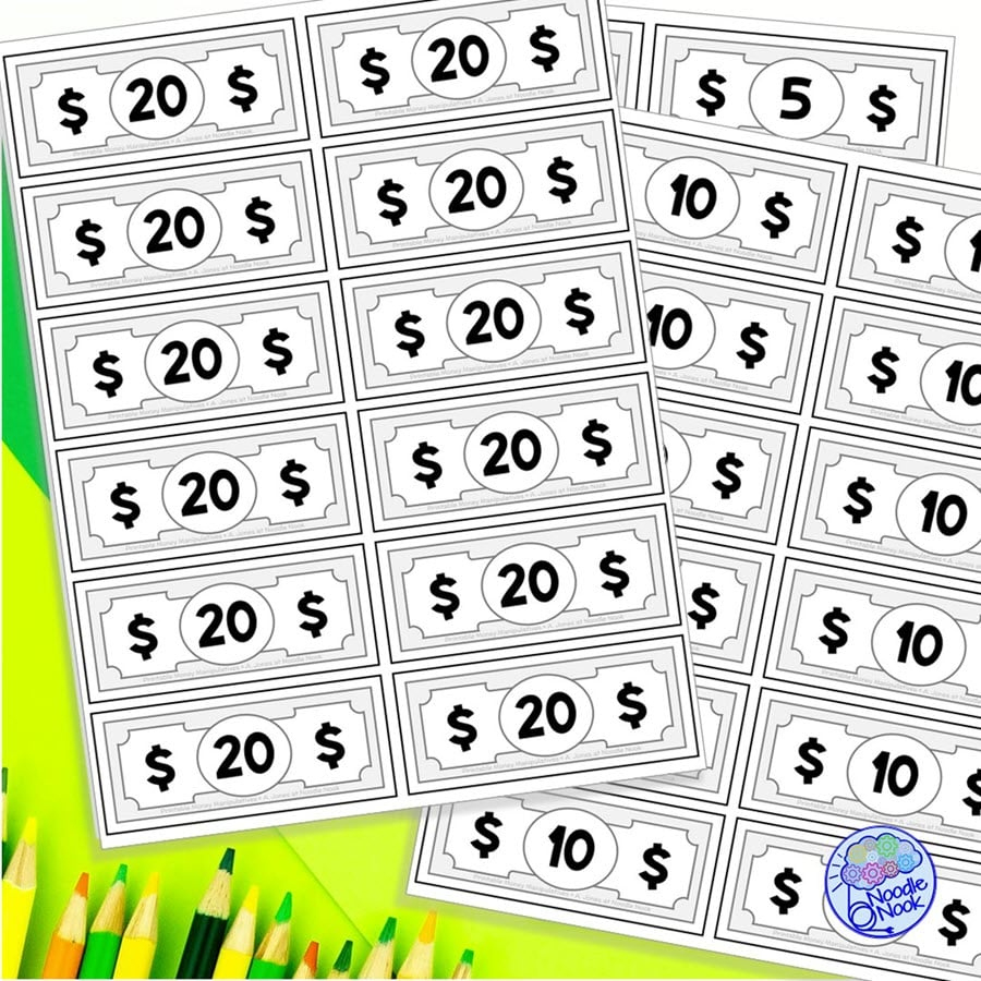 Free Printable Play Money (For Math In The Classroom) in Free Printable Classroom Money Template