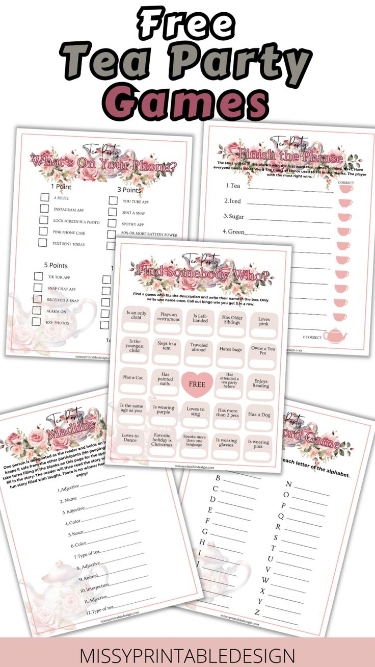 Free Printable Tea Party Games - Missyprintabledesign within Free Printable Tea Party Games For Adults