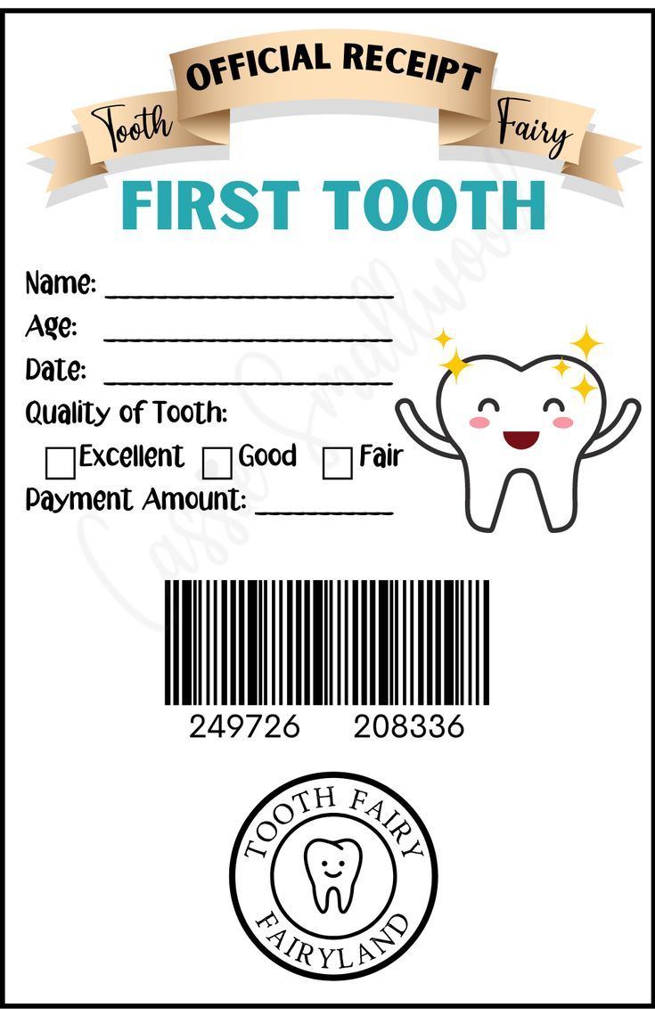 Free Printable Tooth Fairy Receipt For First Tooth with regard to Free Printable Printable Tooth Fairy Receipt