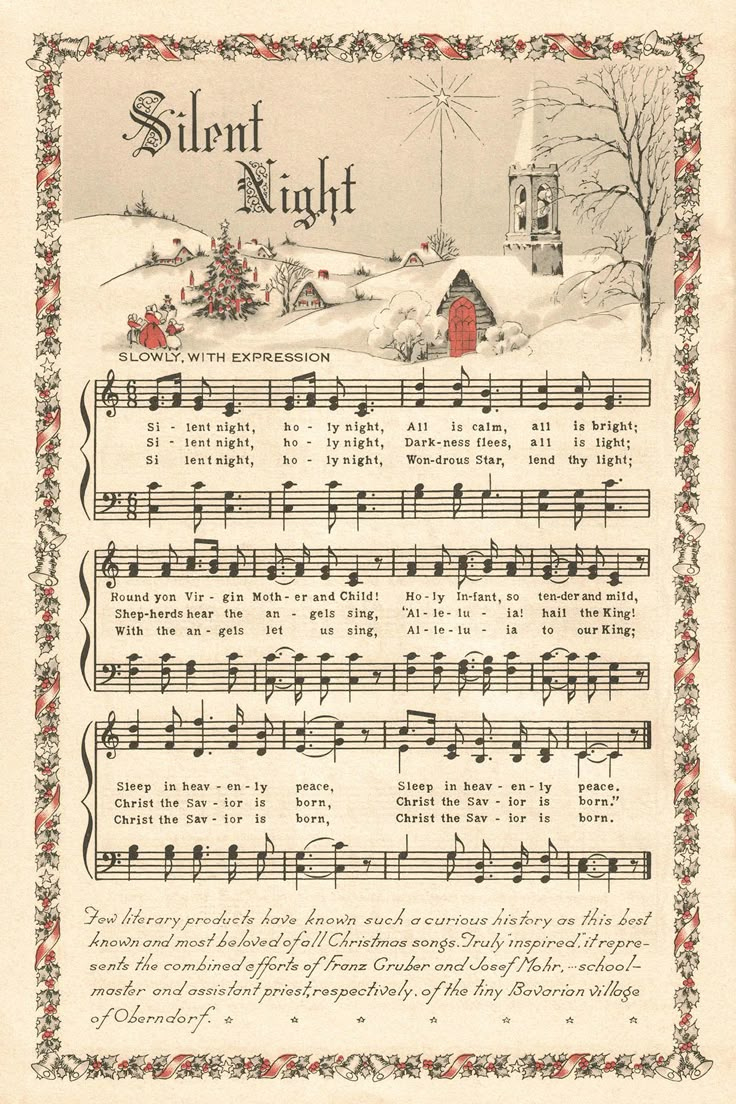 Free Printable Vintage Color Illustration Christmas Carols in Christmas Sheet Music Printable Free