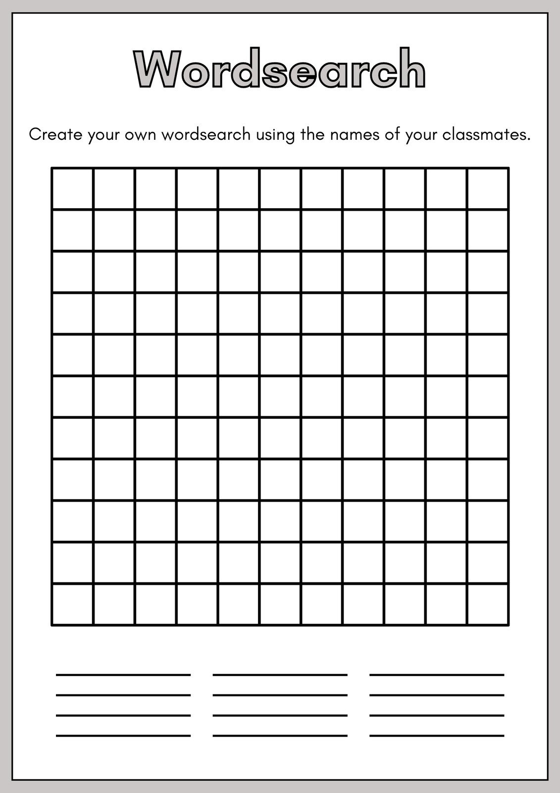 Free Printable Word Search Worksheet Templates | Canva with regard to Word Search Creator Free Printable